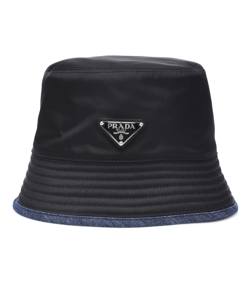 Prada Prada Denimtrimmed Nylon Bucket Hat Grailed
