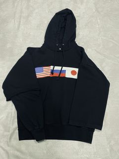 Gosha rubchinskiy asymmetric flag print outlet hoodie