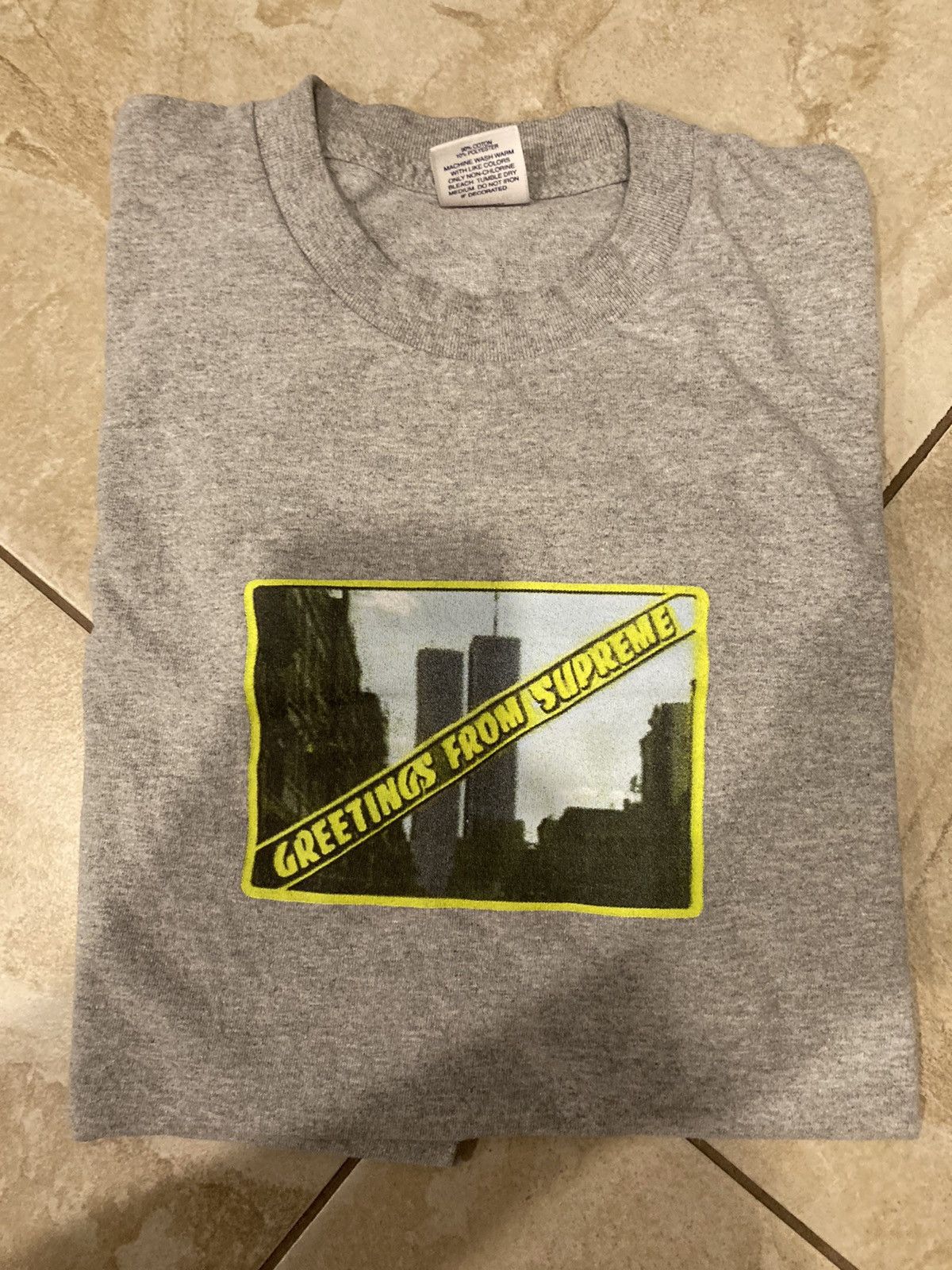 Supreme Supreme Greetings Twin Towers T Shirt | Grailed