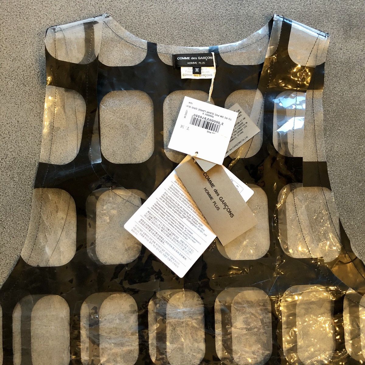 Comme des Garcons Homme Plus New Rare Runway PVC PLASTIC LARGE GRID CLEAR TANK TOP MEDIUM Size US M / EU 48-50 / 2 - 2 Thumbnail