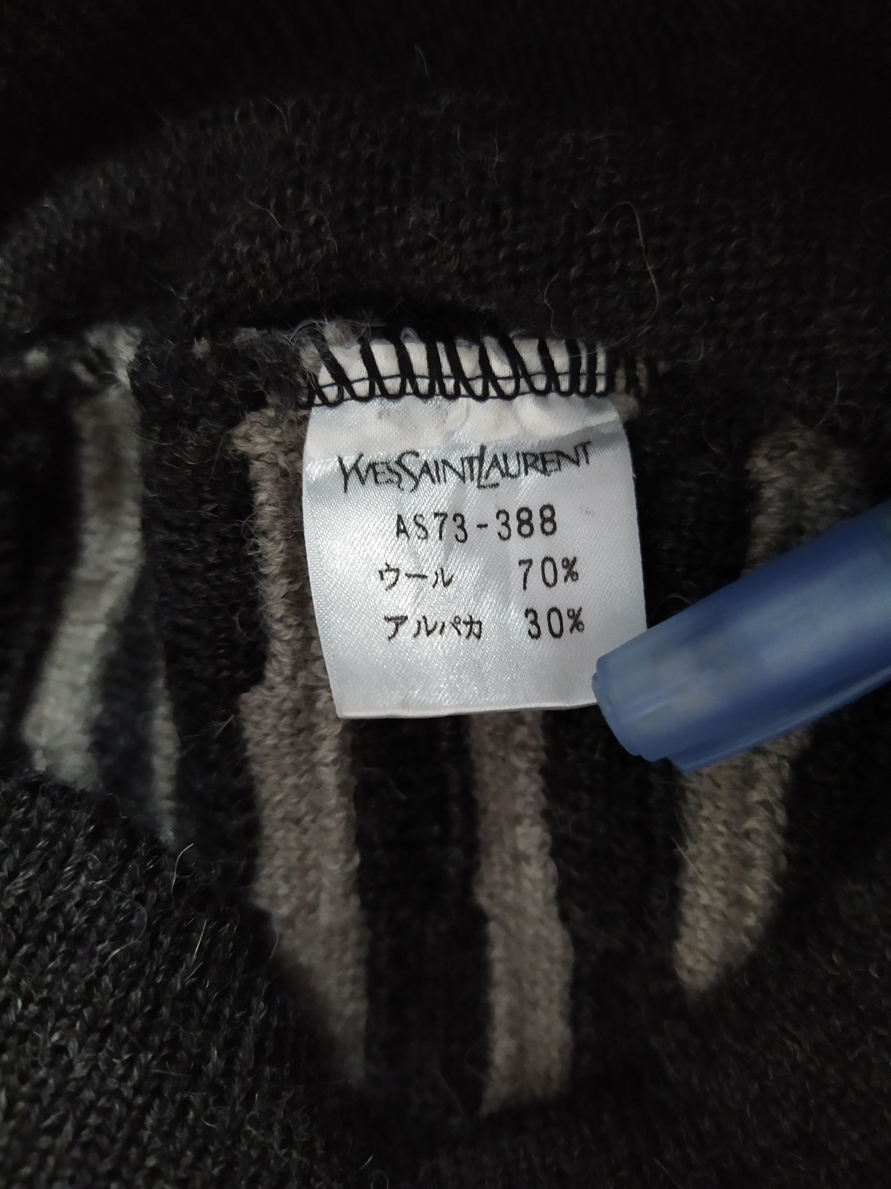 Yves Saint Laurent YVES SAINT LAURENT YSL KNITWEAR SWEATER STRIPE (B451) Size US M / EU 48-50 / 2 - 8 Thumbnail
