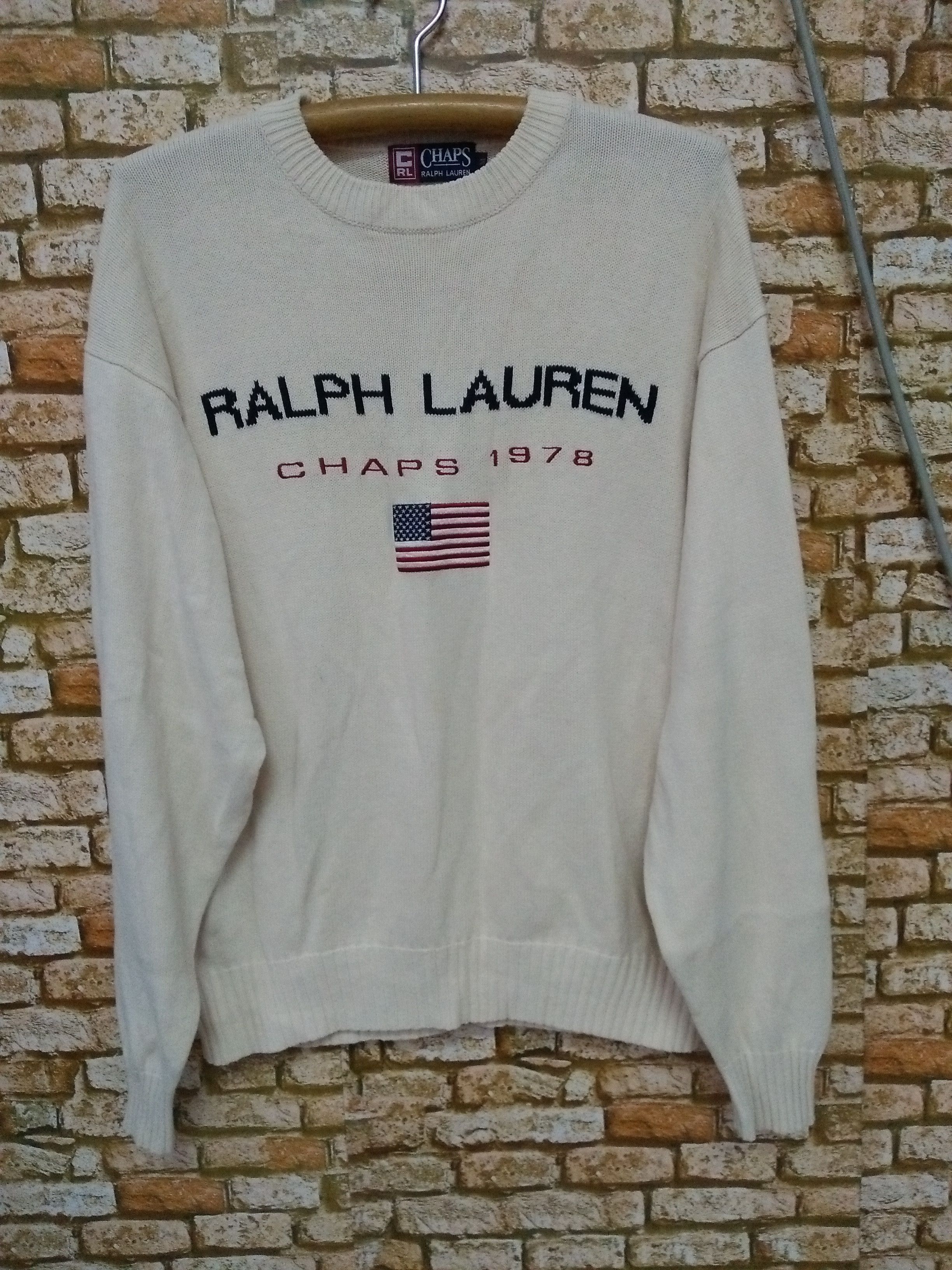 Chaps Ralph Lauren POLO RALPH LAUREN BIG LOGO FLAG KNITWEAR (B109) Size US M / EU 48-50 / 2 - 1 Thumbnail