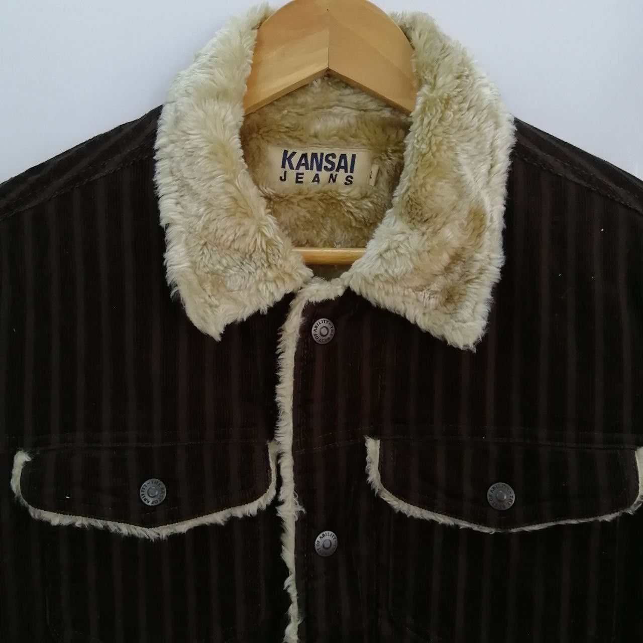 Japanese Brand × Kansai Yamamoto × Vintage 🔥 Kansai Jeans Japanese Brand Sherpa Jacket Leather Button Size US M / EU 48-50 / 2 - 2 Thumbnail