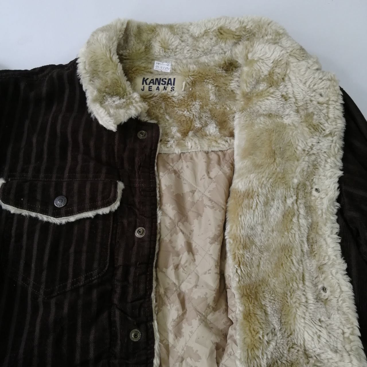 Japanese Brand × Kansai Yamamoto × Vintage 🔥 Kansai Jeans Japanese Brand Sherpa Jacket Leather Button Size US M / EU 48-50 / 2 - 7 Thumbnail