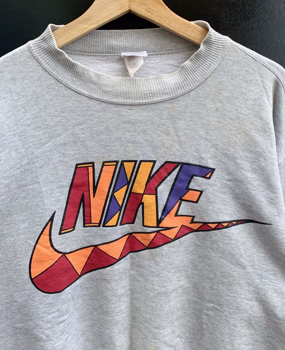 Nike × Vintage 💥90s Nike Swoosh Tribal Big Logo Sweatshirt Size US M / EU 48-50 / 2 - 4 Thumbnail