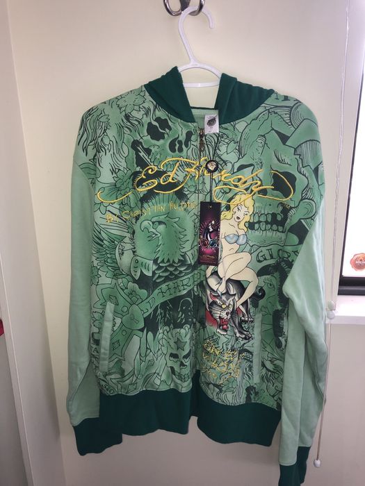 Vintage Ed Hardy All Over Print Zip up hoodie Size US XL / EU 56 / 4 - 1 Preview