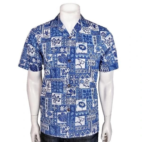 Vintage Vintage ROYAL HAWAIIAN CREATIONS TAPA MEN'S ALOHA SHIRT Size US XL / EU 56 / 4 - 14 Thumbnail