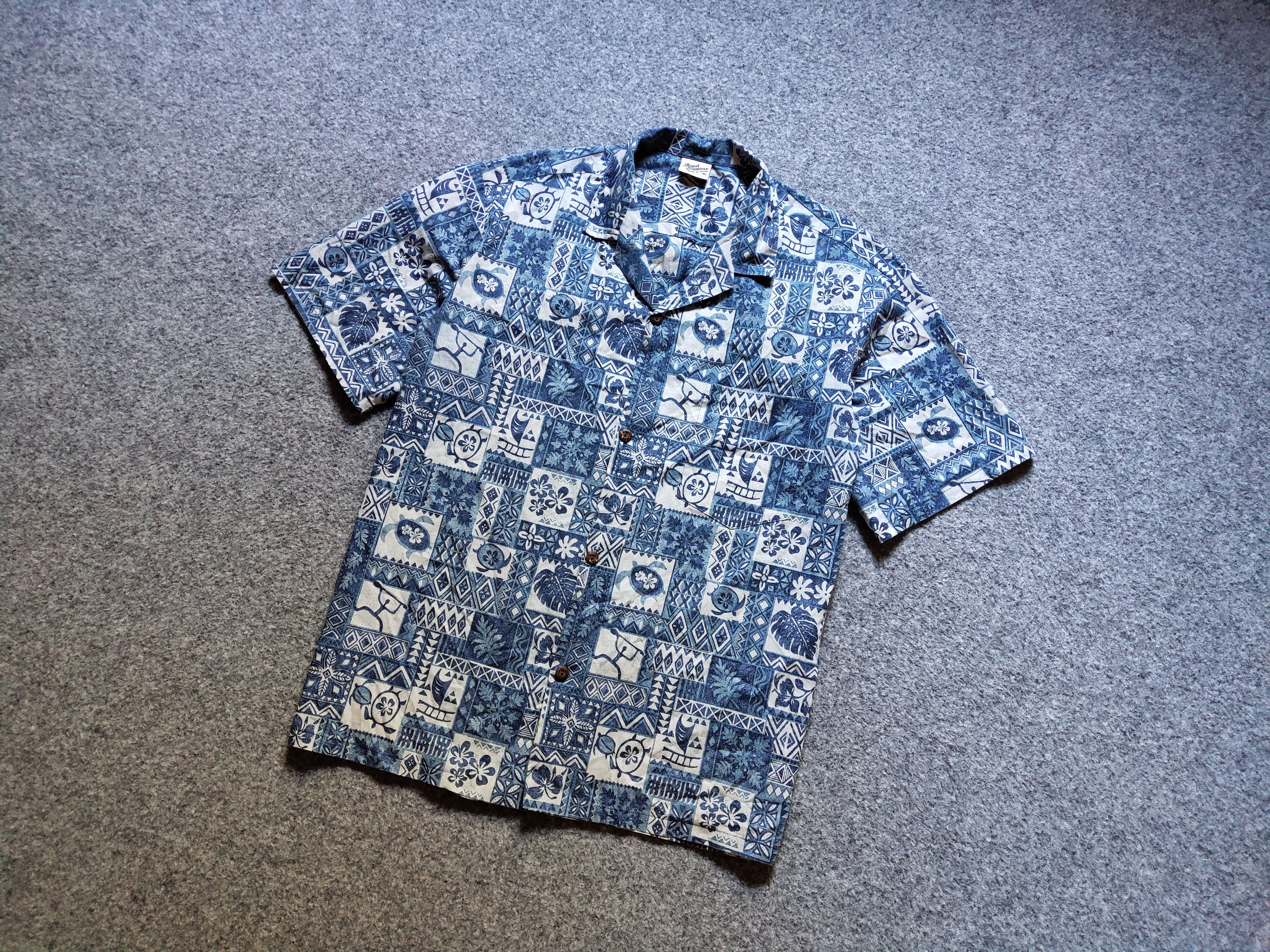 Vintage Vintage ROYAL HAWAIIAN CREATIONS TAPA MEN'S ALOHA SHIRT Size US XL / EU 56 / 4 - 3 Thumbnail