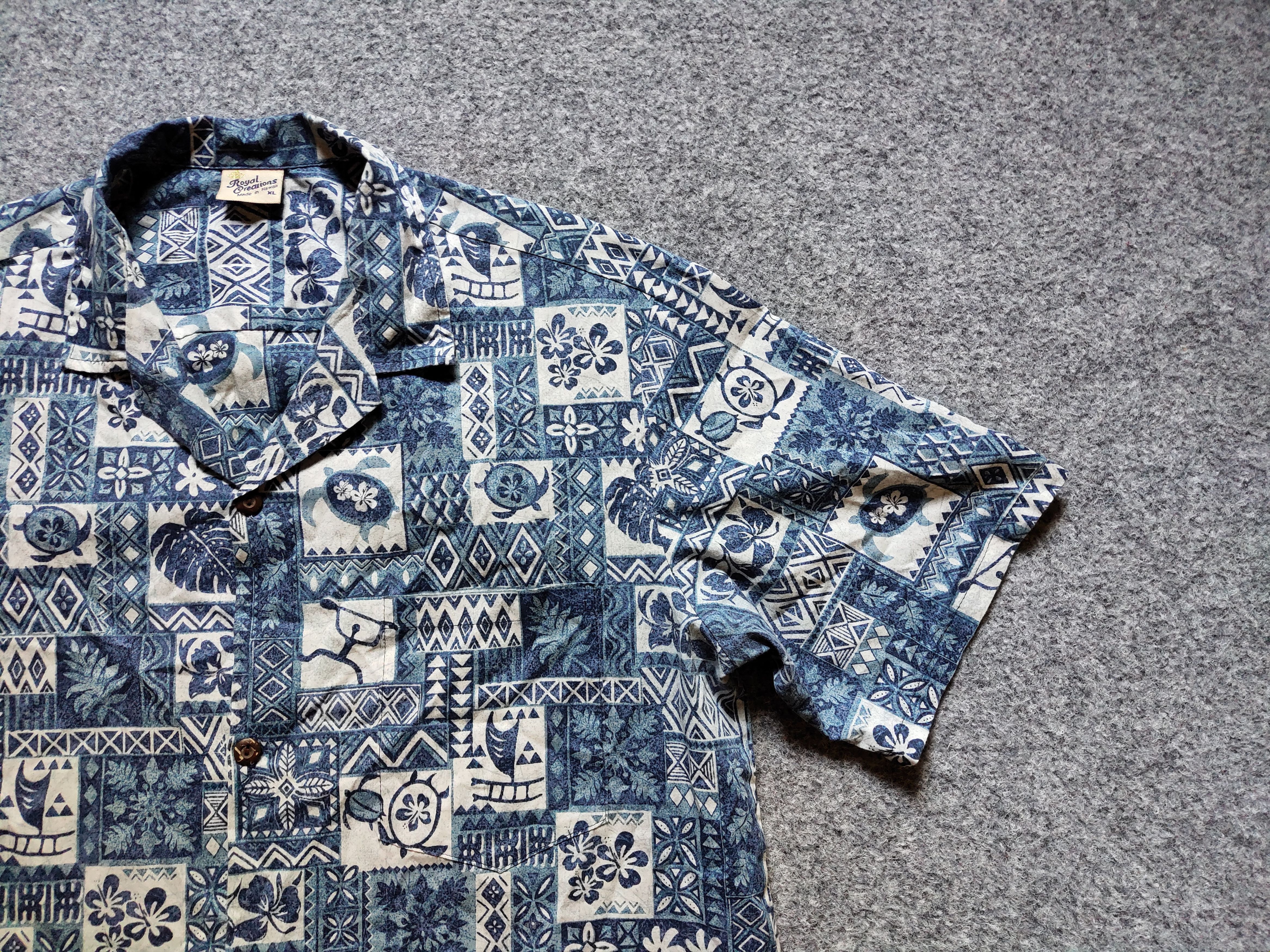 Vintage Vintage ROYAL HAWAIIAN CREATIONS TAPA MEN'S ALOHA SHIRT Size US XL / EU 56 / 4 - 10 Thumbnail