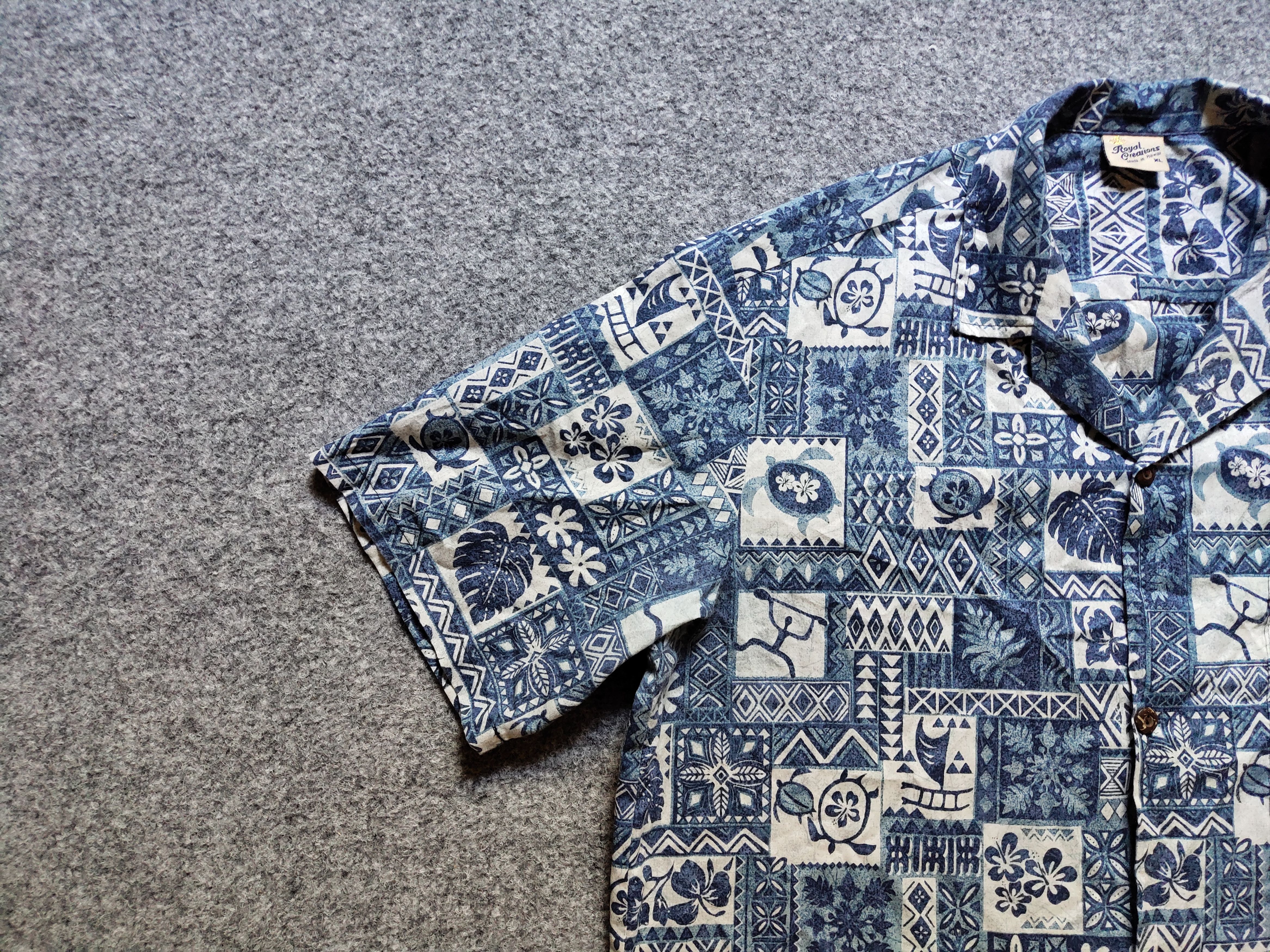 Vintage Vintage ROYAL HAWAIIAN CREATIONS TAPA MEN'S ALOHA SHIRT Size US XL / EU 56 / 4 - 9 Thumbnail