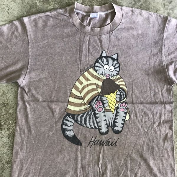 Vintage CRAZY SHIRT HAWAII VINTAGE BIG CAT CHOCOLATE DYE | Grailed