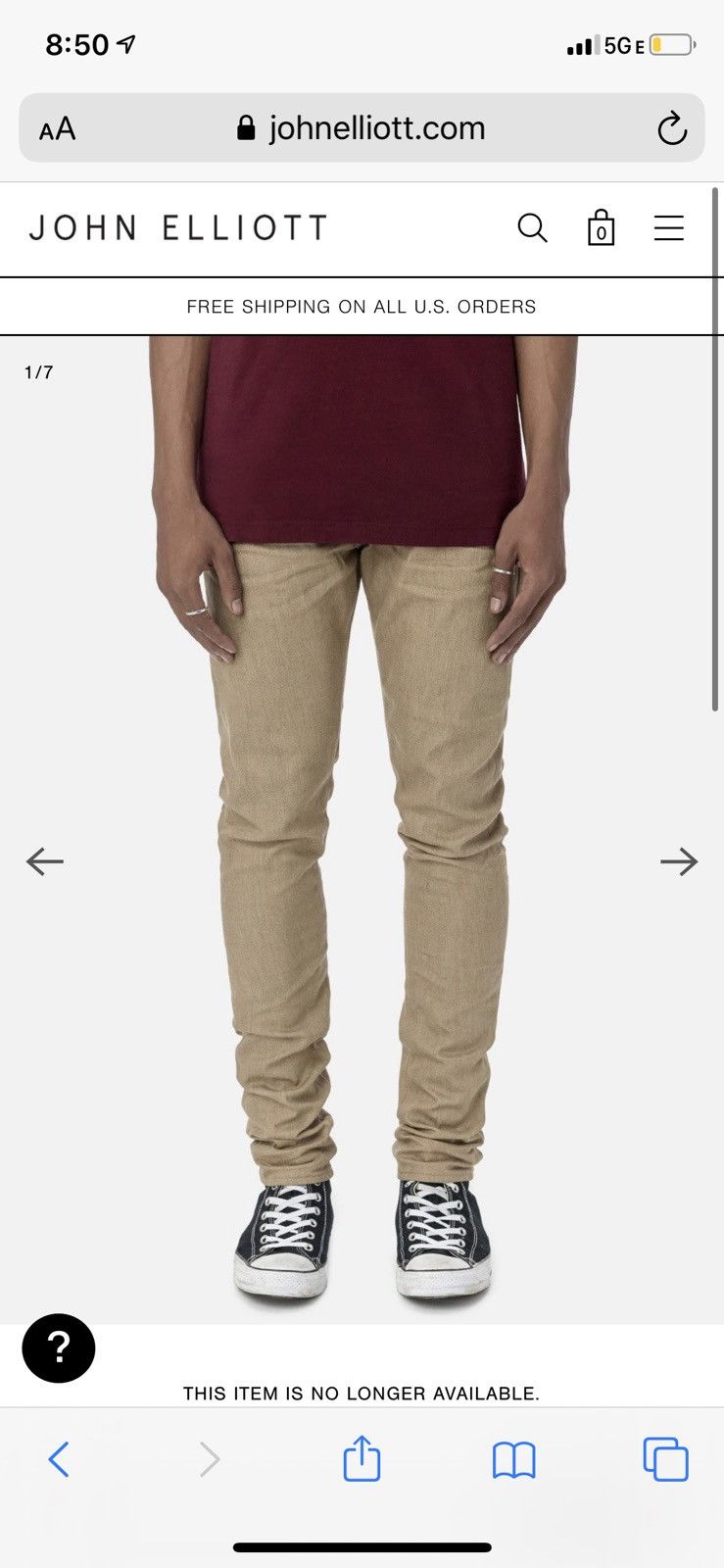 John Elliott The Cast 2 denim - Canyon - made in Japan - tag size 32 Size US 33 - 8 Thumbnail