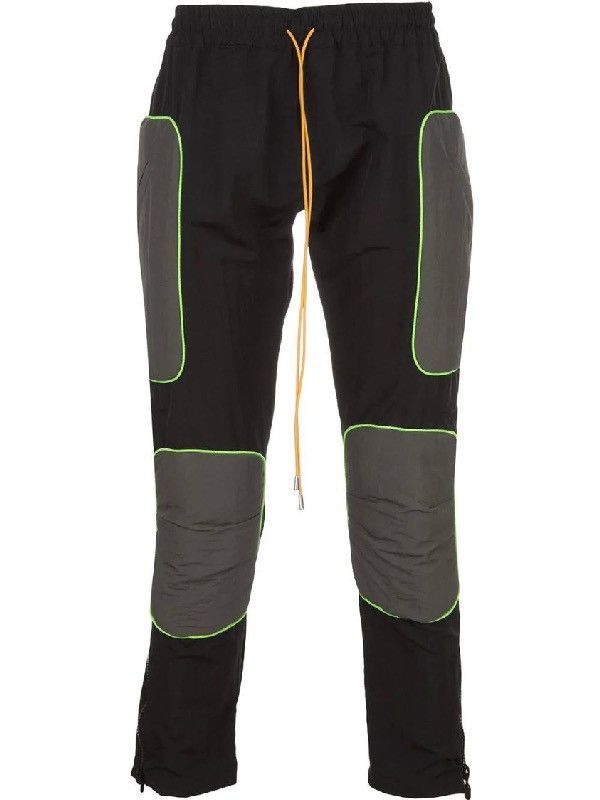Rhude Rhude Black Neon Trim Nylon Moto Pants Size US 28 / EU 44 - 1 Thumbnail