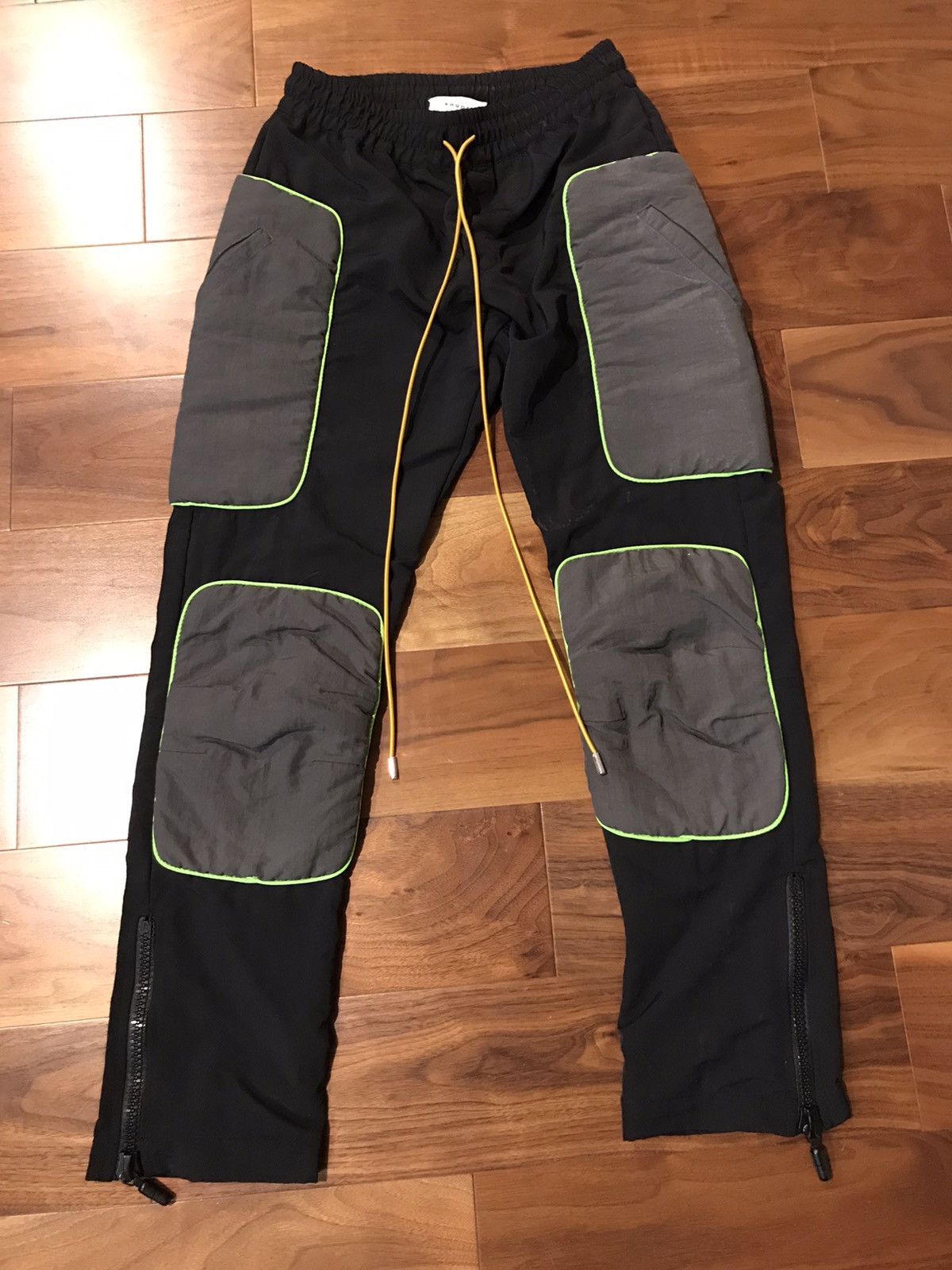 Rhude Rhude Black Neon Trim Nylon Moto Pants Size US 28 / EU 44 - 2 Thumbnail