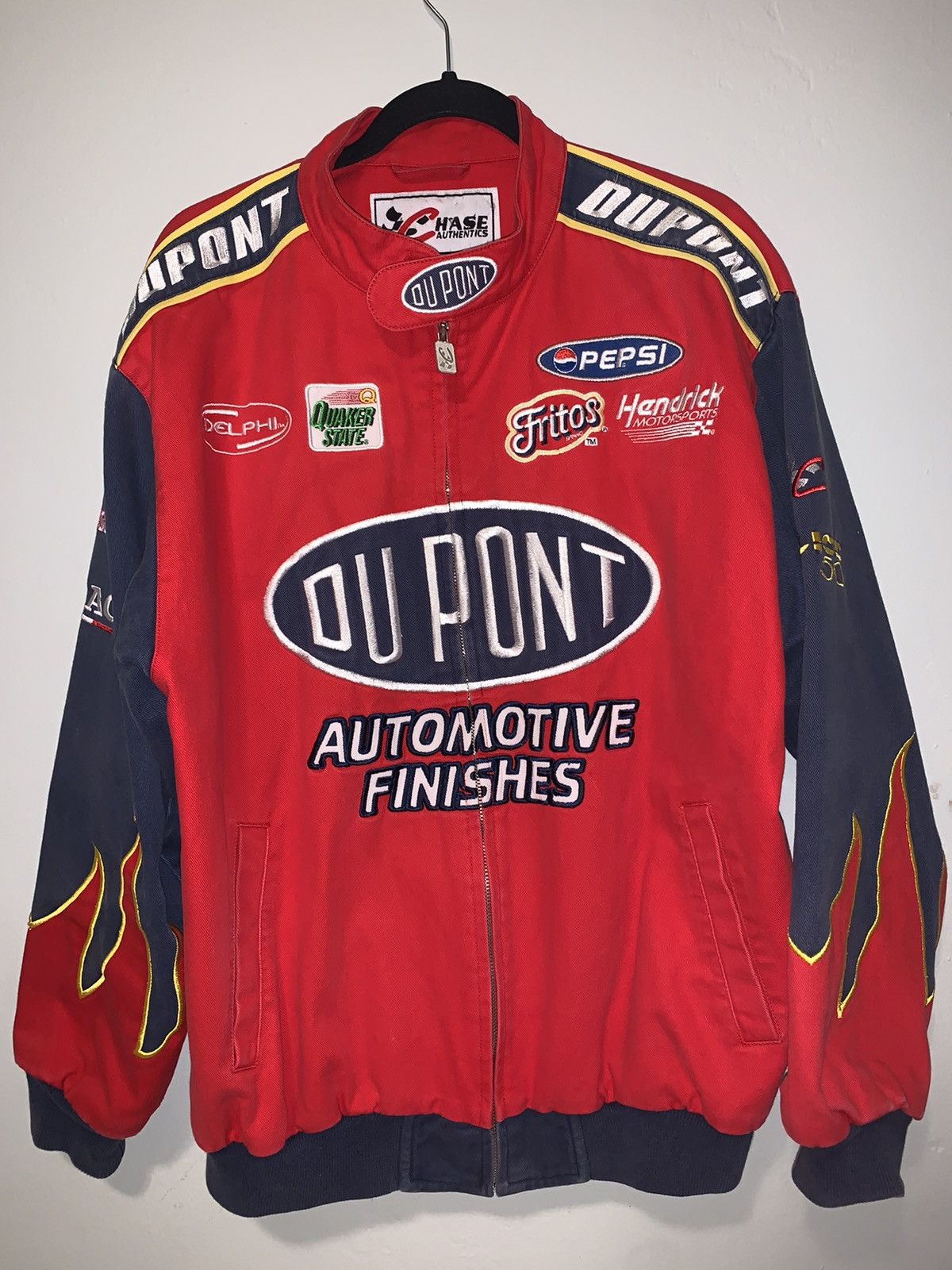 Chase Authentics Vintage DUPONT Flame NASCAR Jacket | Grailed