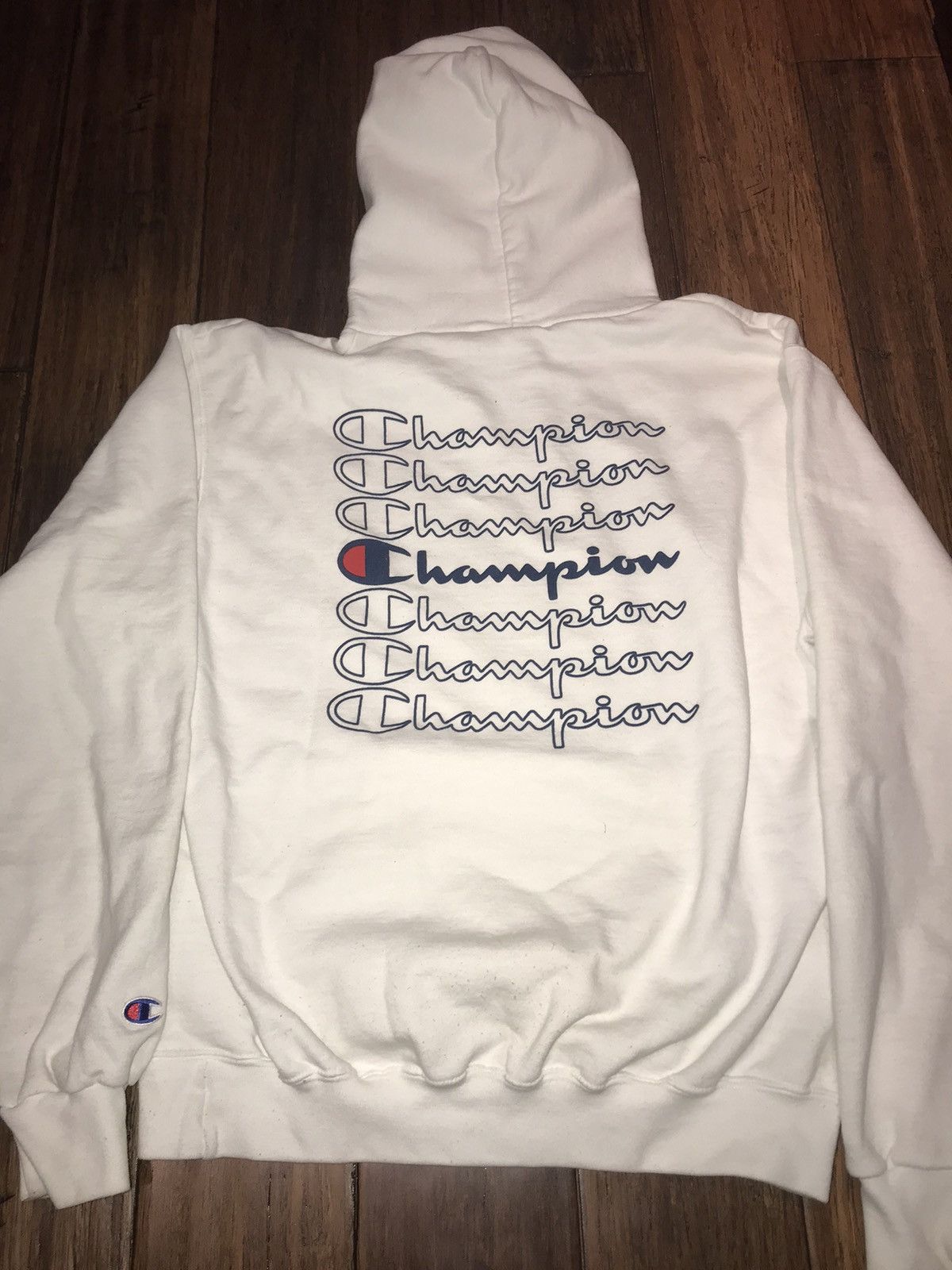 Champion White Champion Hoodie ‘Blue Scripted’ Size US M / EU 48-50 / 2 - 2 Preview