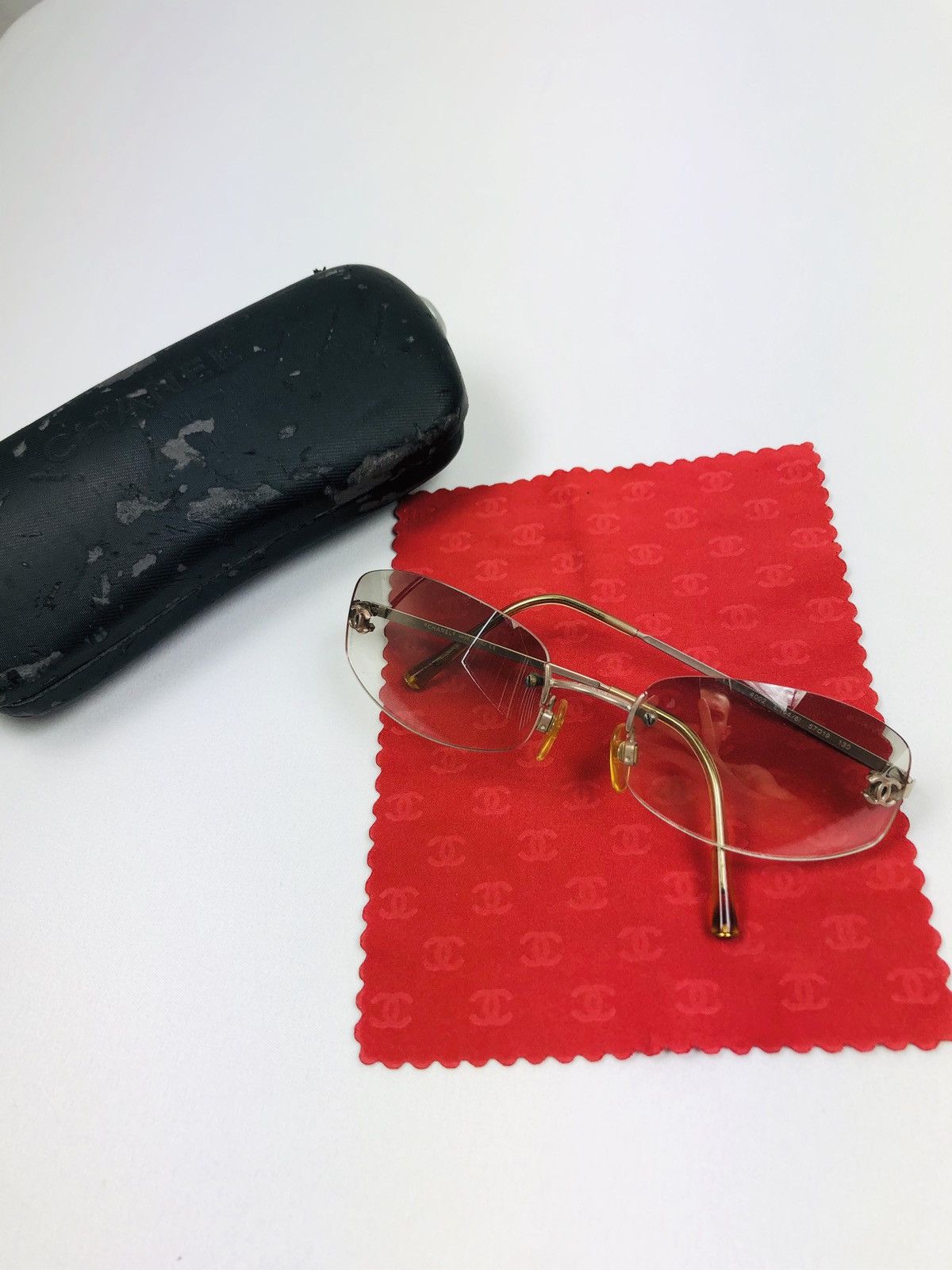 Chanel clear logo sunglasses