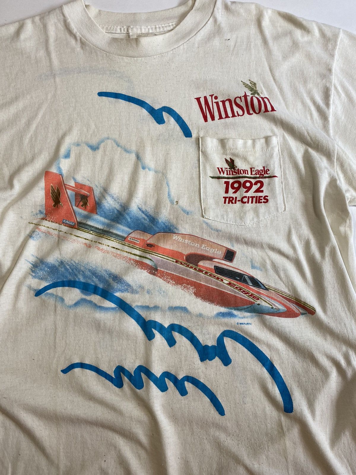 Vintage Vintage 1992 Winston Eagle Cigarettes Tru-Cities Boat Racing Size US L / EU 52-54 / 3 - 2 Thumbnail