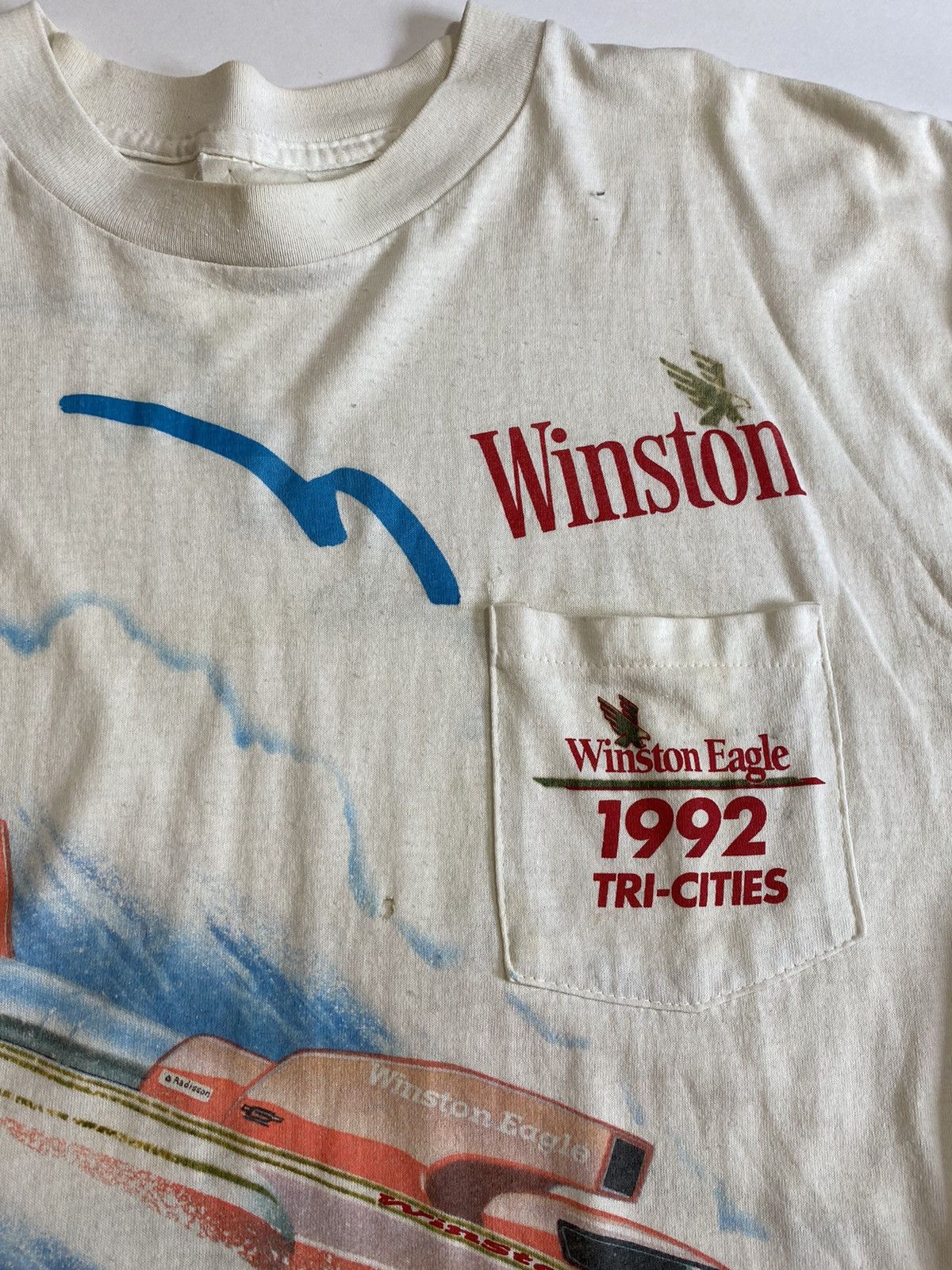 Vintage Vintage 1992 Winston Eagle Cigarettes Tru-Cities Boat Racing Size US L / EU 52-54 / 3 - 4 Thumbnail