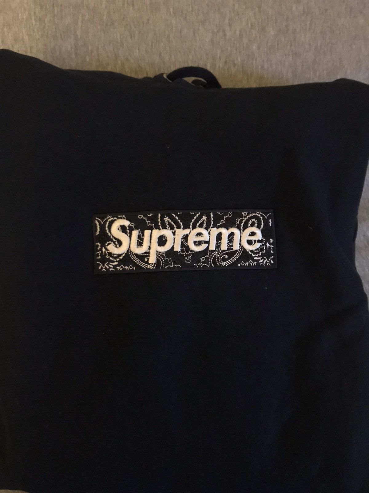 Supreme Supreme Box Logo Bandana Hoodie Navy Blue M Size US M / EU 48-50 / 2 - 2 Thumbnail