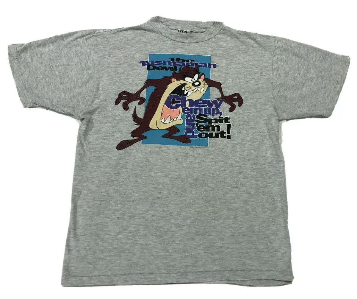 Vintage Vintage 1993 Taz Looney Tunes “Chew em Up” T-Shirt Size L | Grailed