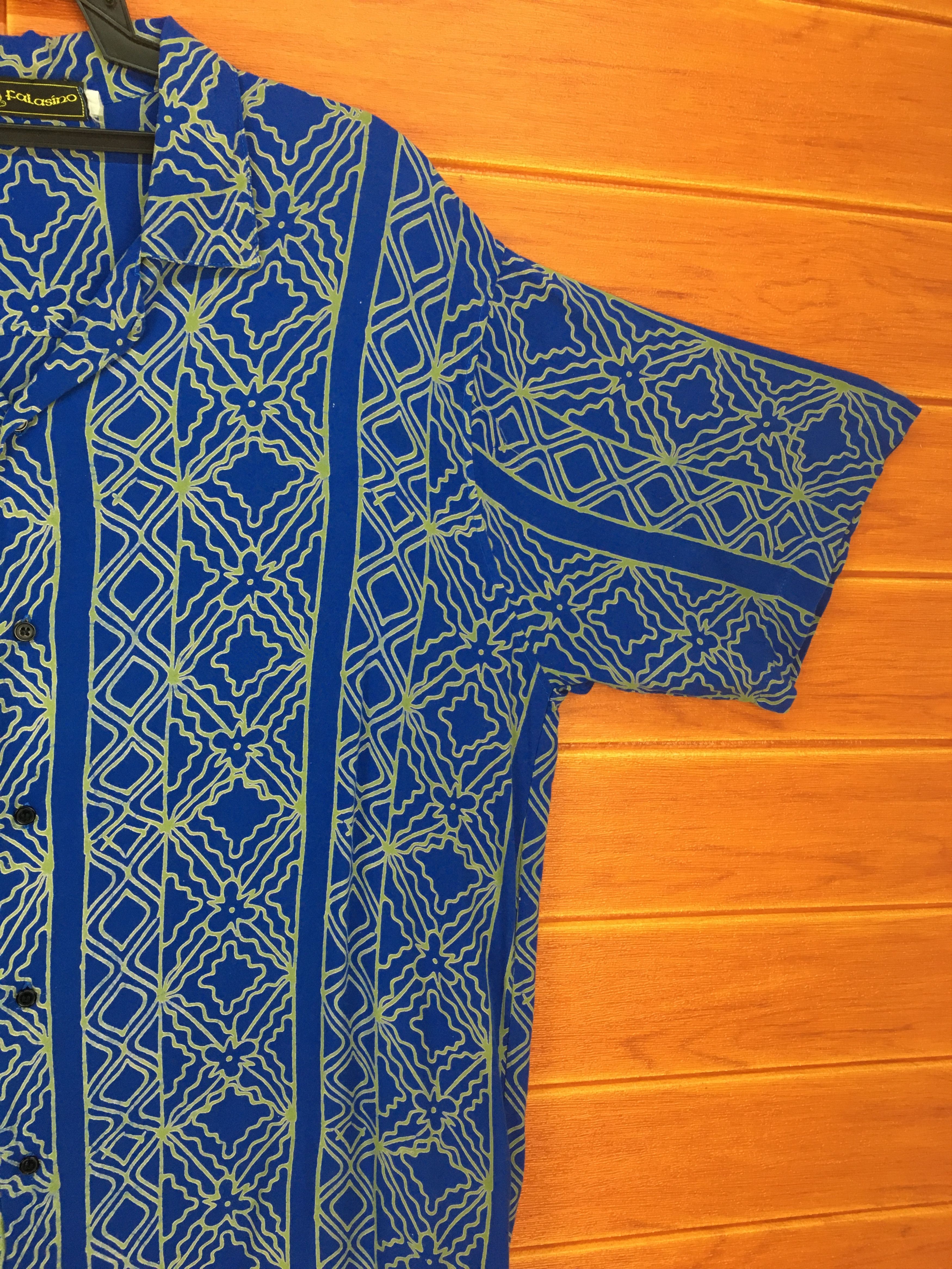 Vintage FALASINO Abstract Border Panel Hawaiian Shirt Size US L / EU 52-54 / 3 - 5 Thumbnail