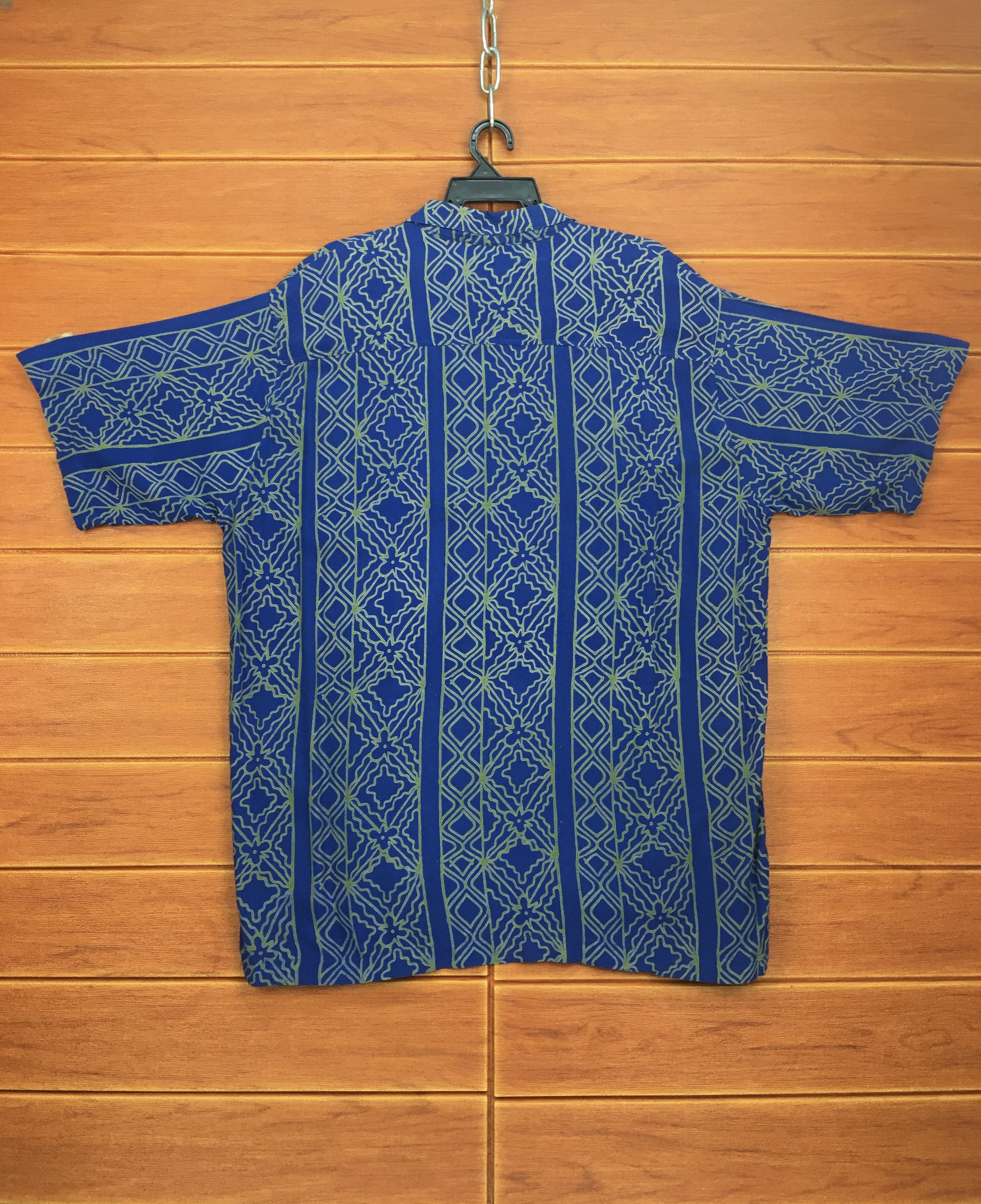 Vintage FALASINO Abstract Border Panel Hawaiian Shirt Size US L / EU 52-54 / 3 - 7 Thumbnail