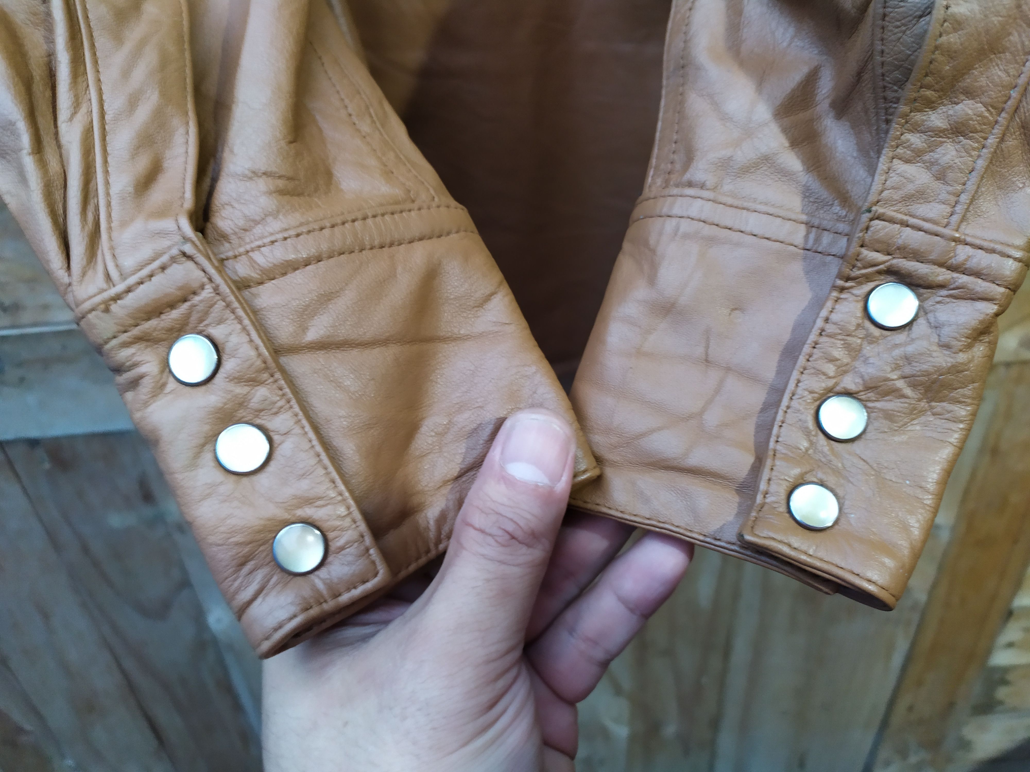 Indian Motorcycle × Japanese Brand × Sugar Cane INDIAN MOTORCYCLE X SUGAR CANE BROWNTAN LEATHER SHIRT JACKET Size US M / EU 48-50 / 2 - 5 Thumbnail