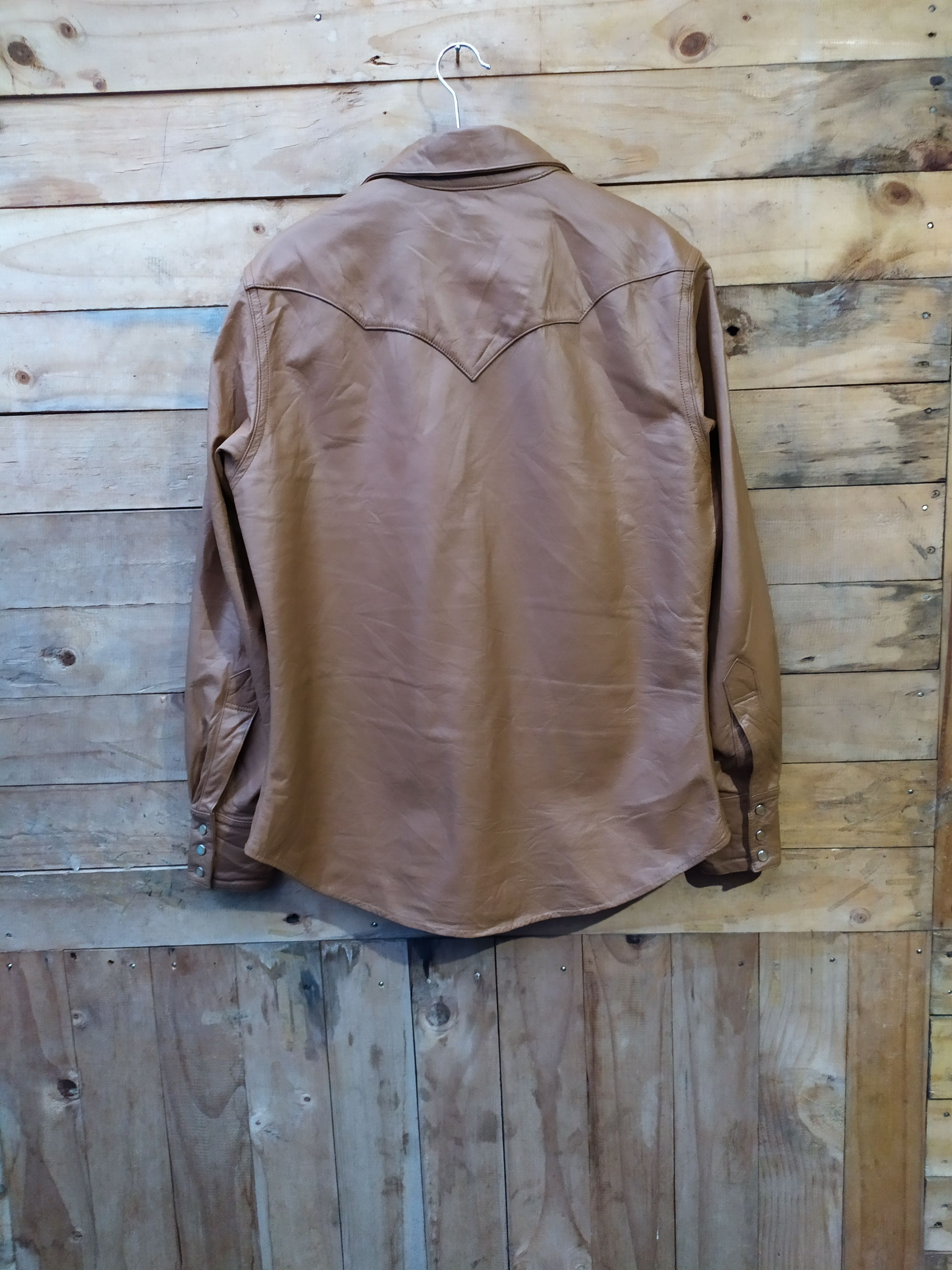 Indian Motorcycle × Japanese Brand × Sugar Cane INDIAN MOTORCYCLE X SUGAR CANE BROWNTAN LEATHER SHIRT JACKET Size US M / EU 48-50 / 2 - 6 Thumbnail