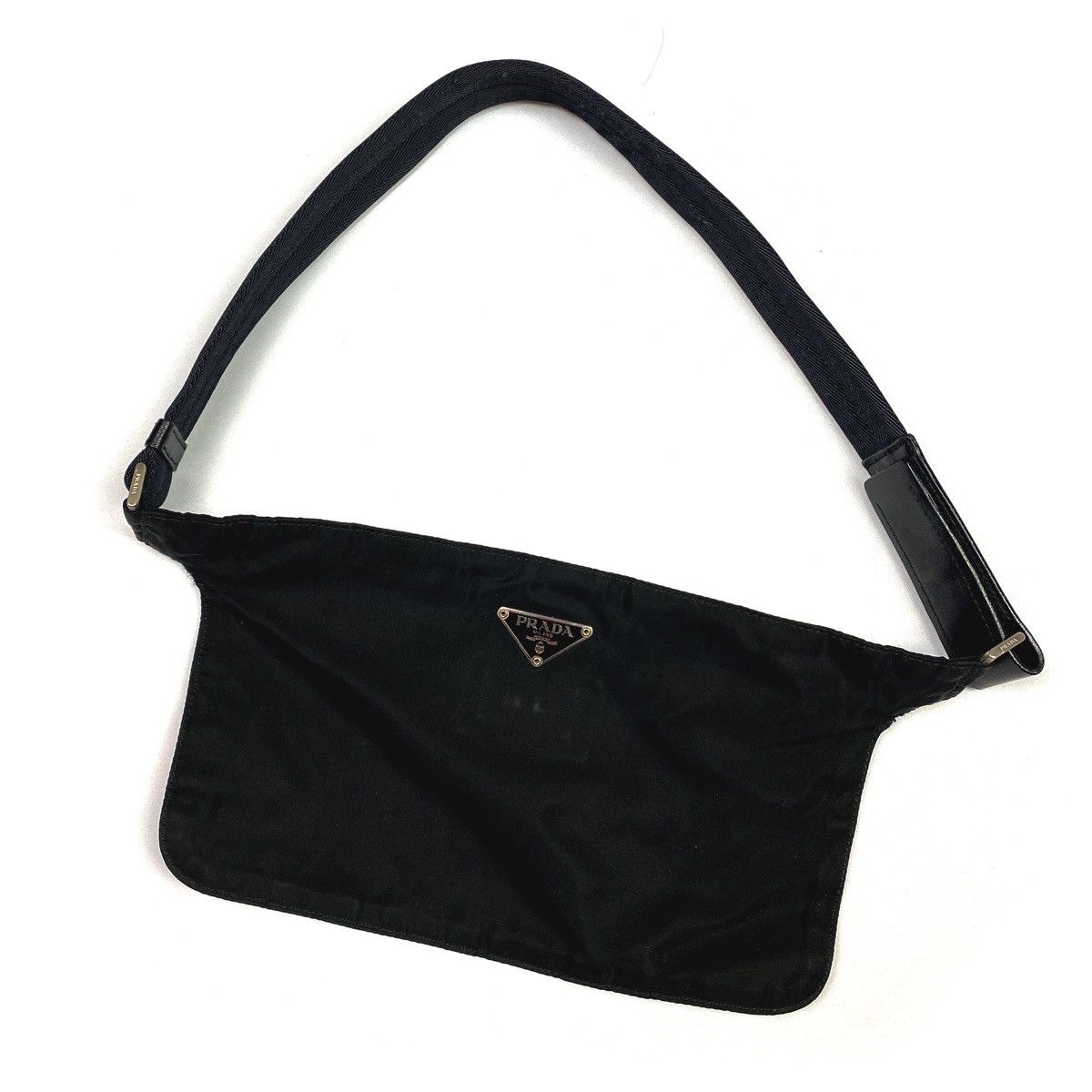 2000s Prada Black Logo Waist Bag