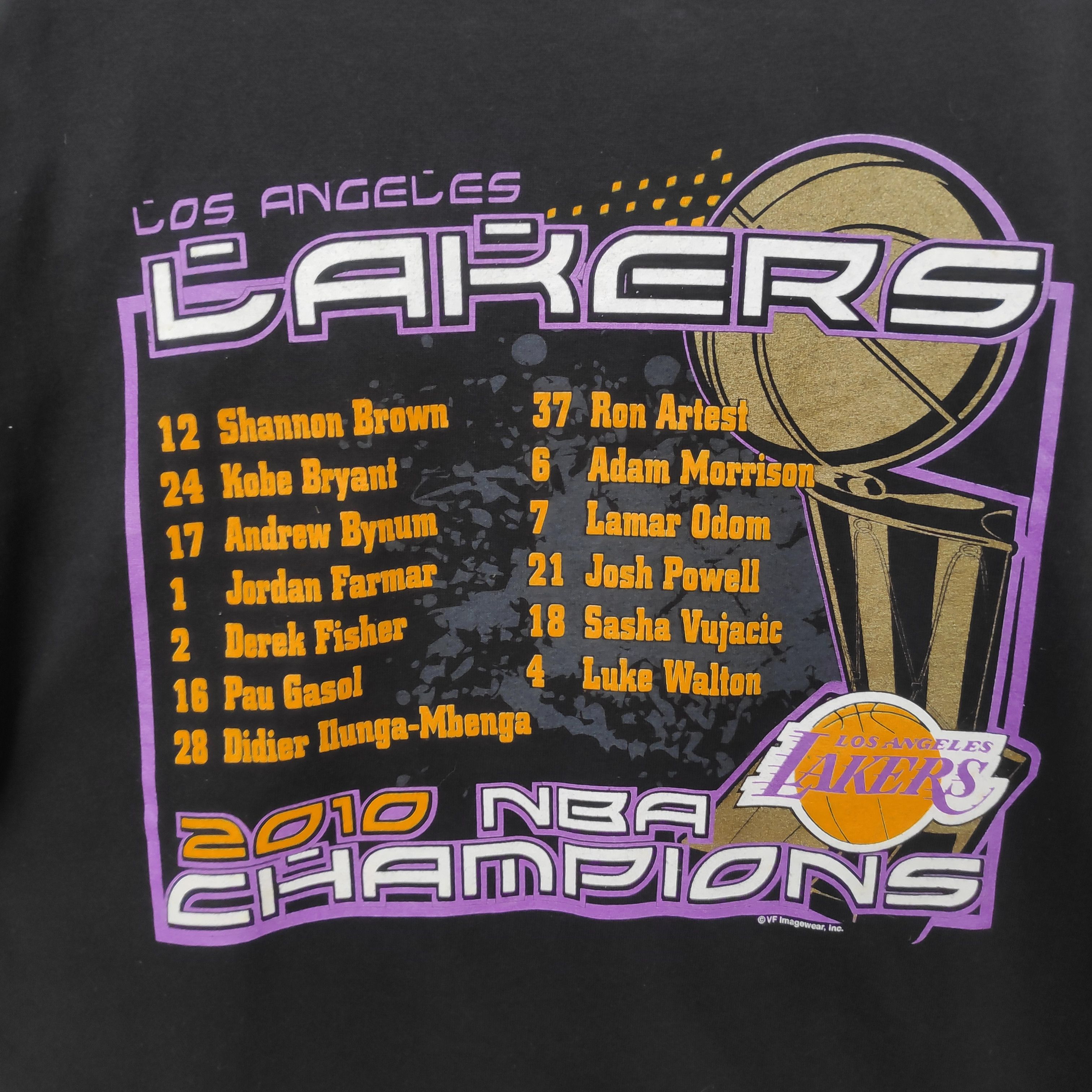 NBA LA Lakers 2010 NBA Champions Black Tee Shirt Los Angeles Size US L / EU 52-54 / 3 - 4 Thumbnail
