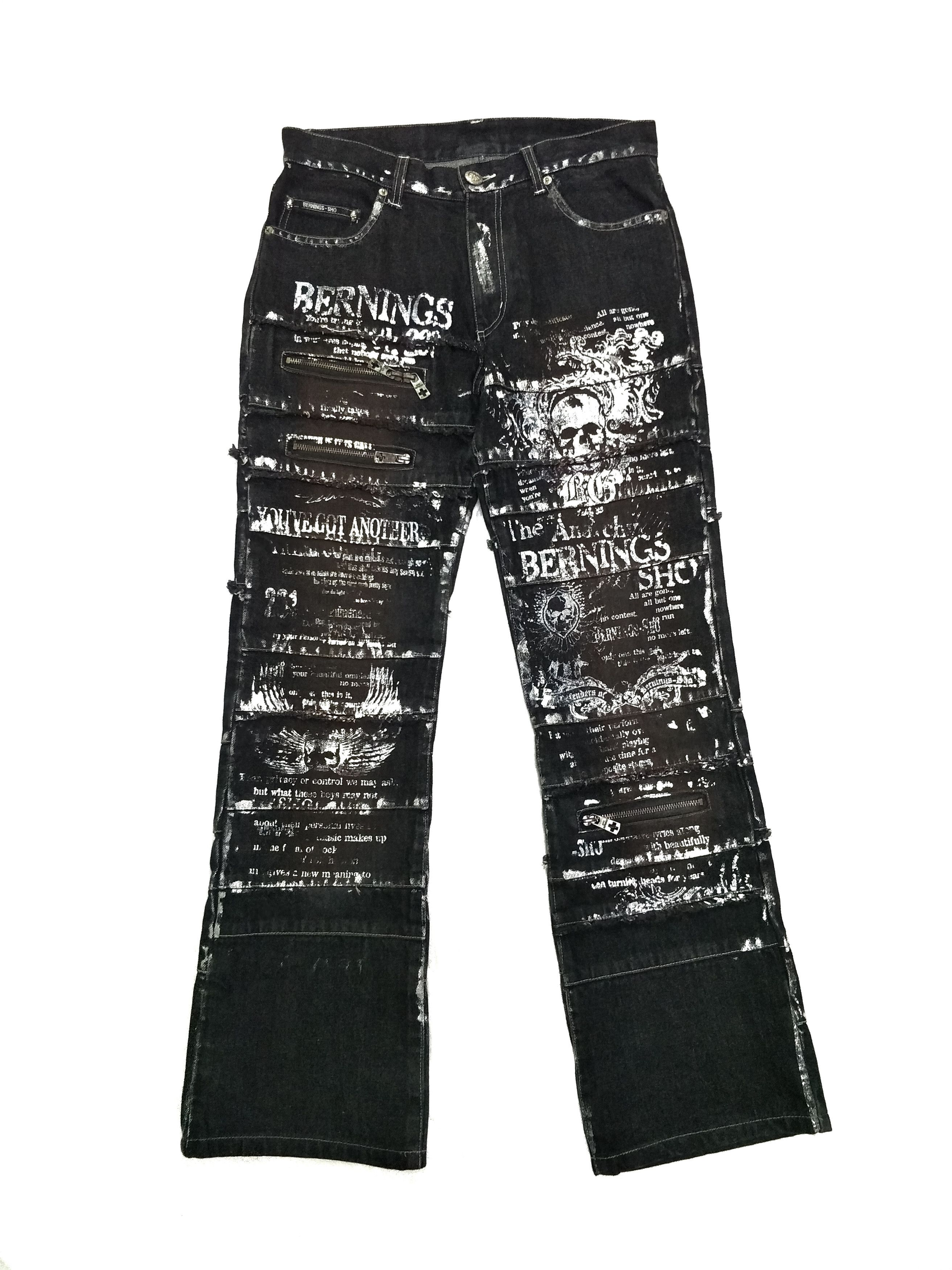 Hysteric Glamour Bernings Black Denim Skull Allover Printed Size US 31 - 1 Thumbnail