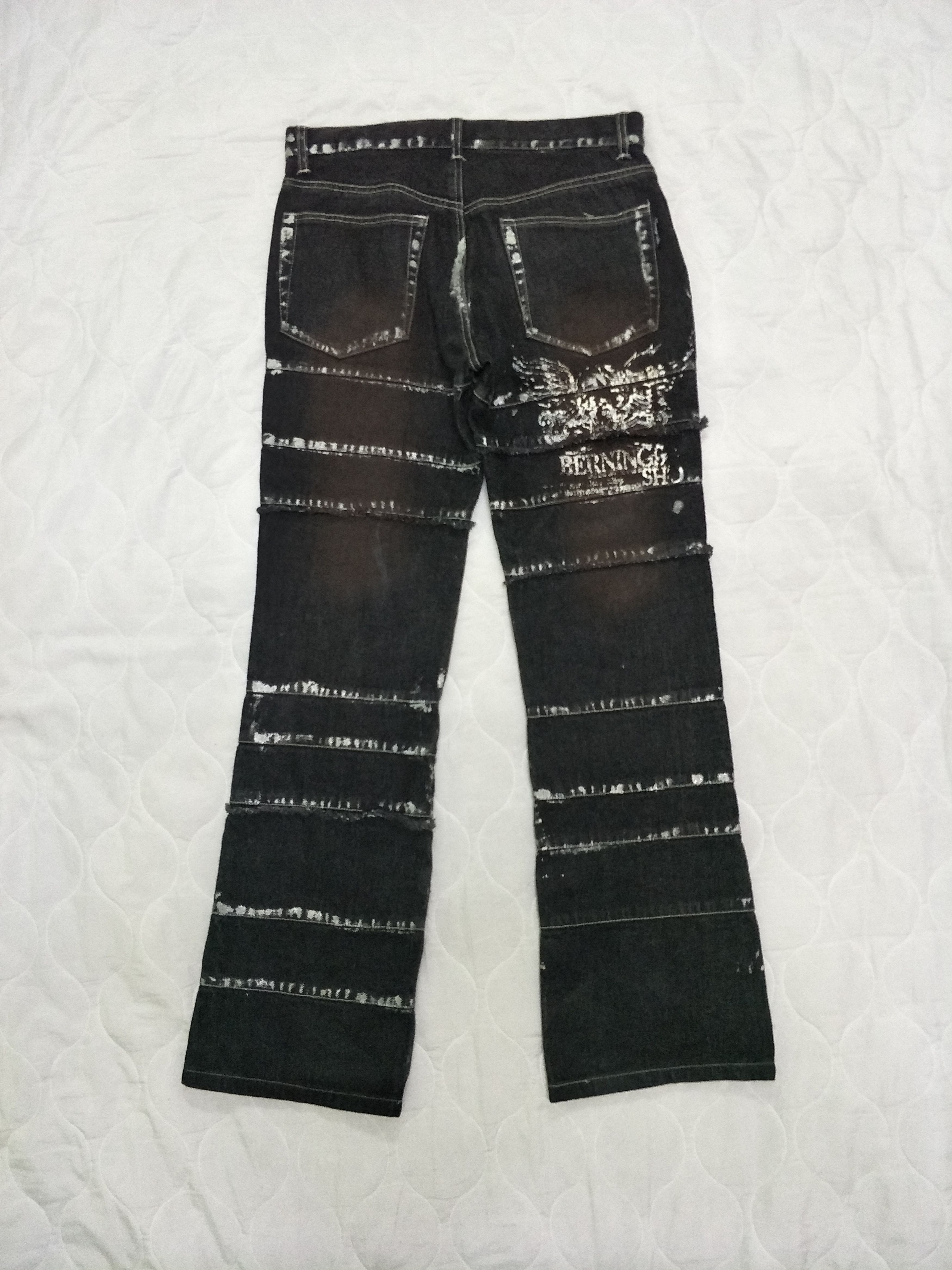 Hysteric Glamour Bernings Black Denim Skull Allover Printed Size US 31 - 3 Thumbnail