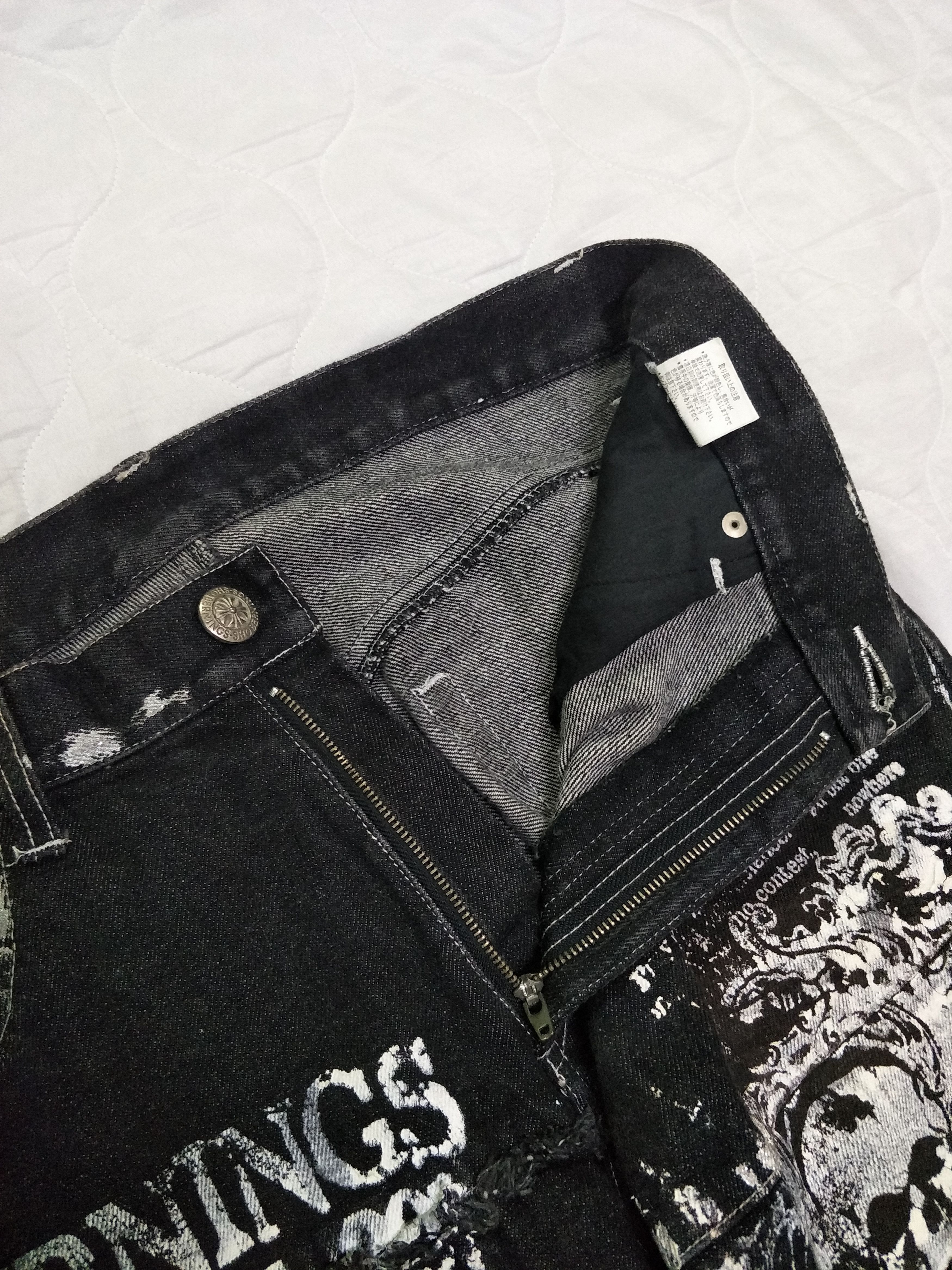 Hysteric Glamour Bernings Black Denim Skull Allover Printed Size US 31 - 5 Thumbnail