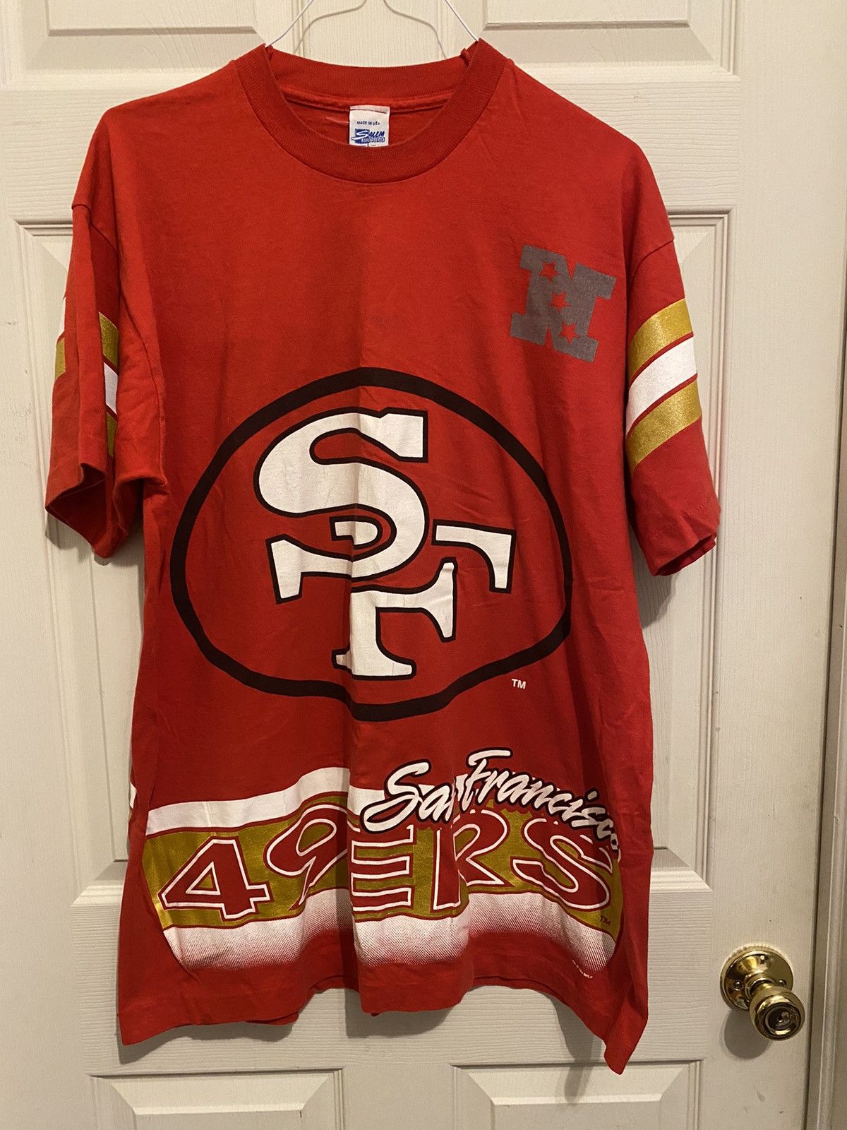 NFL Vintage 1994 San Francisco 49ers Salem T-Shirt Size US XL / EU 56 / 4 - 1 Thumbnail