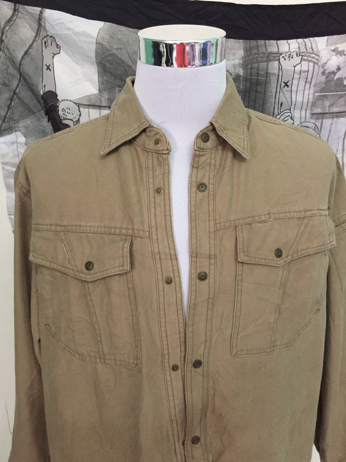 Japanese Brand Long Sleeve Snap Button Size US L / EU 52-54 / 3 - 9 Thumbnail