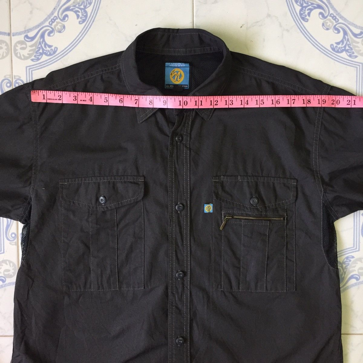 Japanese Brand Black Long Sleeve Button Up Mesh Under Pit Size US L / EU 52-54 / 3 - 15 Thumbnail