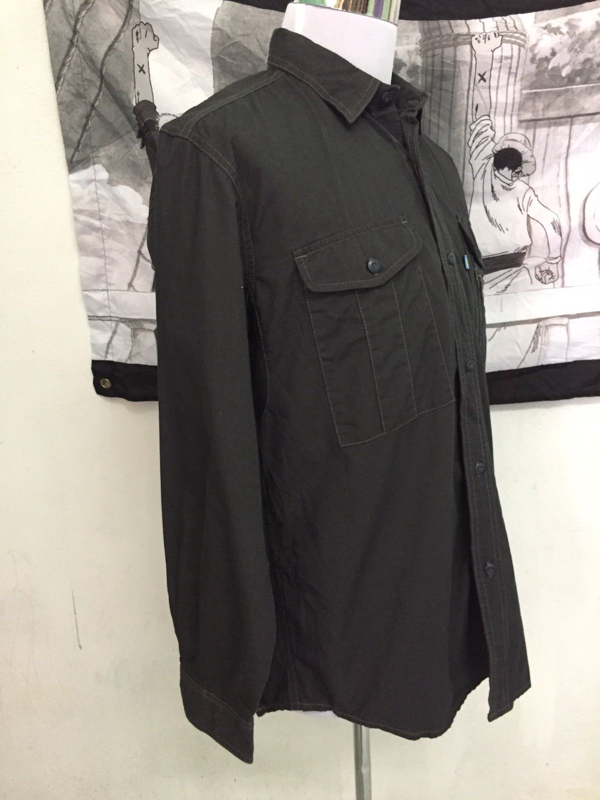 Japanese Brand Black Long Sleeve Button Up Mesh Under Pit Size US L / EU 52-54 / 3 - 5 Thumbnail