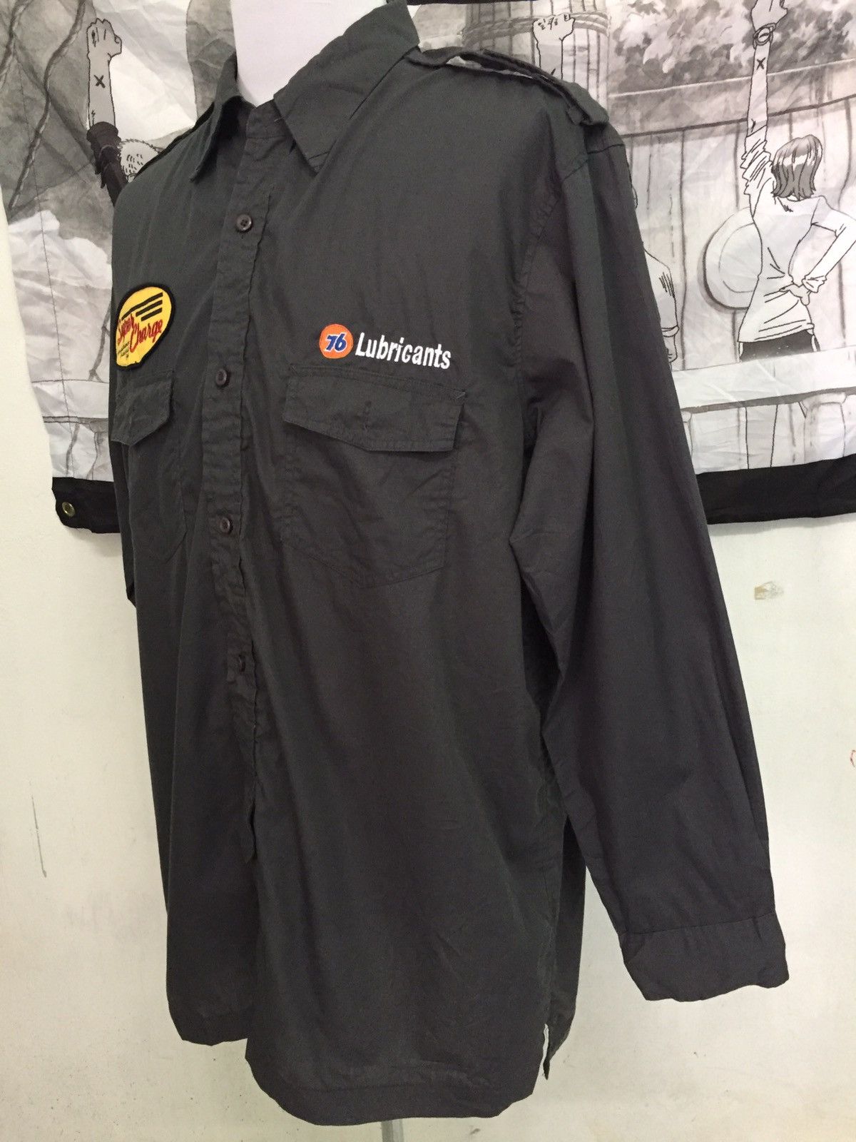 Japanese Brand 76 Lubricants Long Sleeve Button Up Size US XL / EU 56 / 4 - 2 Thumbnail