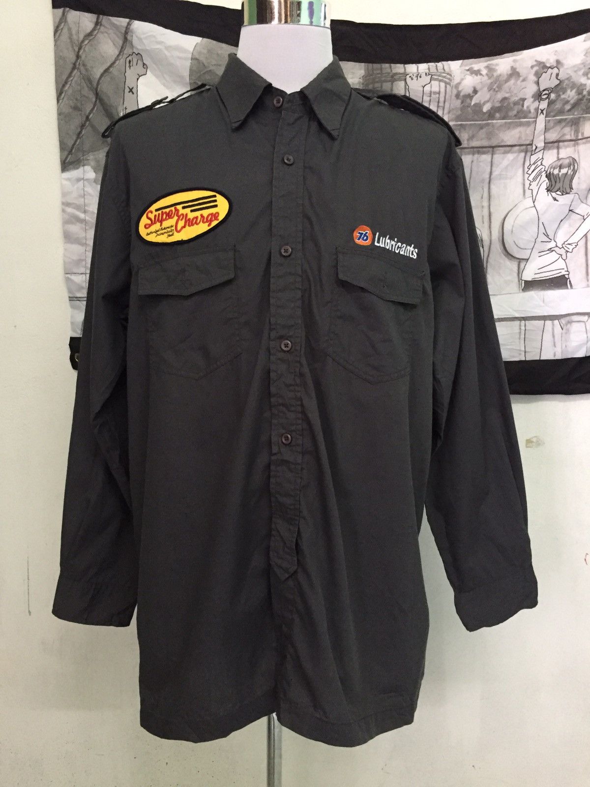 76 Lubricants Long Sleeve Button Up
