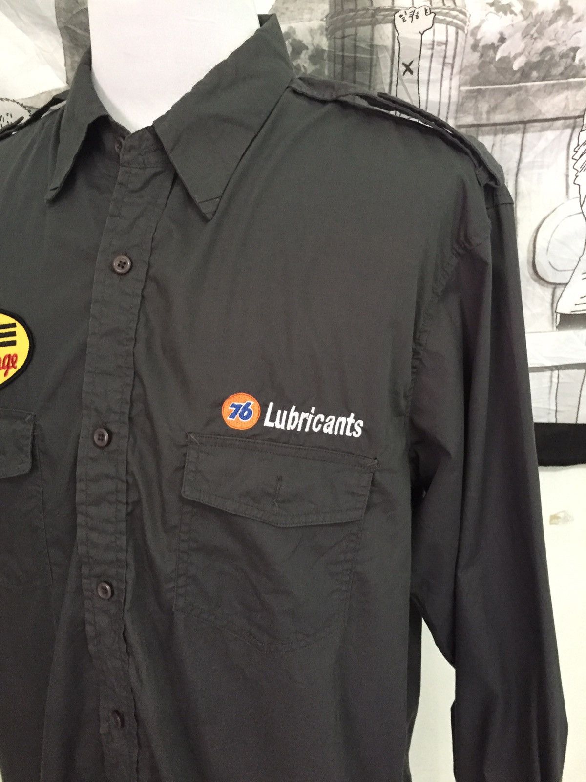 Japanese Brand 76 Lubricants Long Sleeve Button Up Size US XL / EU 56 / 4 - 10 Thumbnail