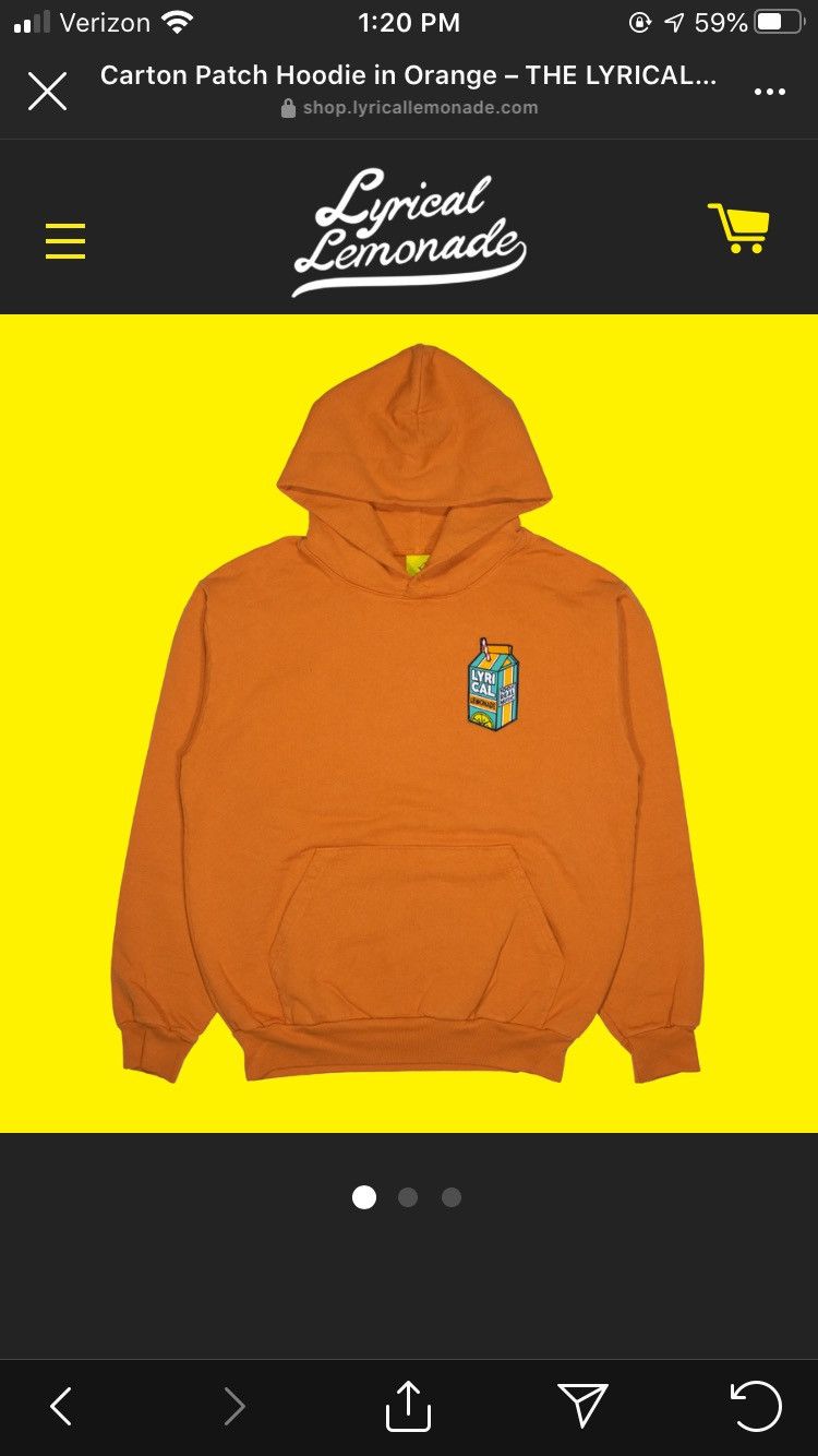 Lyrical Lemonade Lyrical Lemonade Carton Patch Hoodie (Orange XL) | Grailed