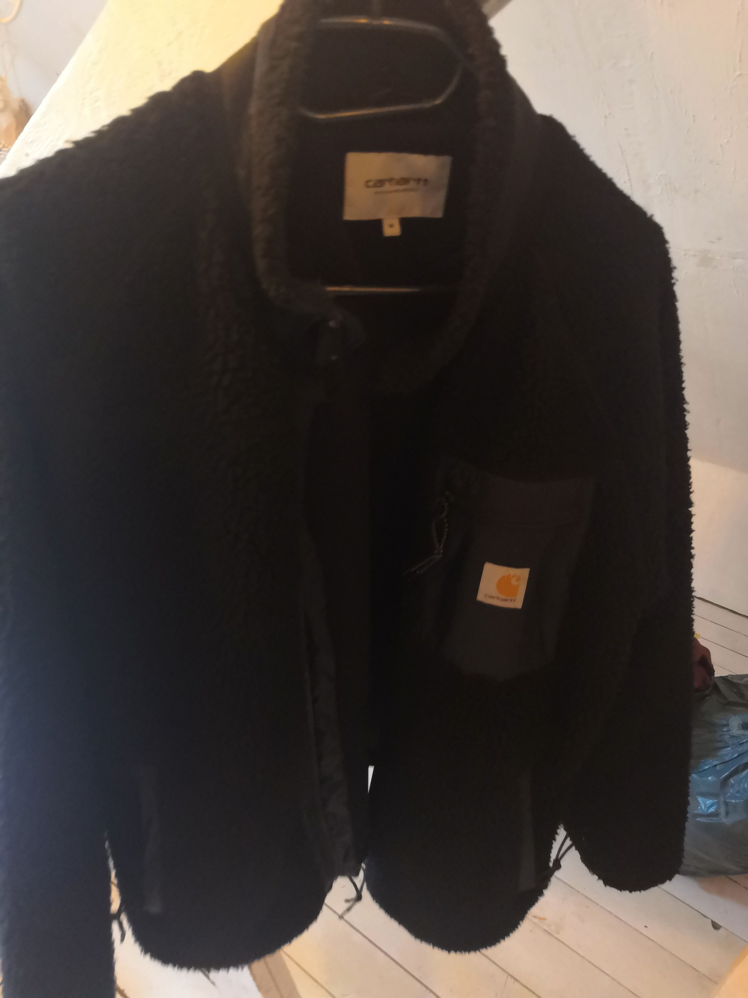 Carhartt Black furry Carharrt Jacket | Grailed