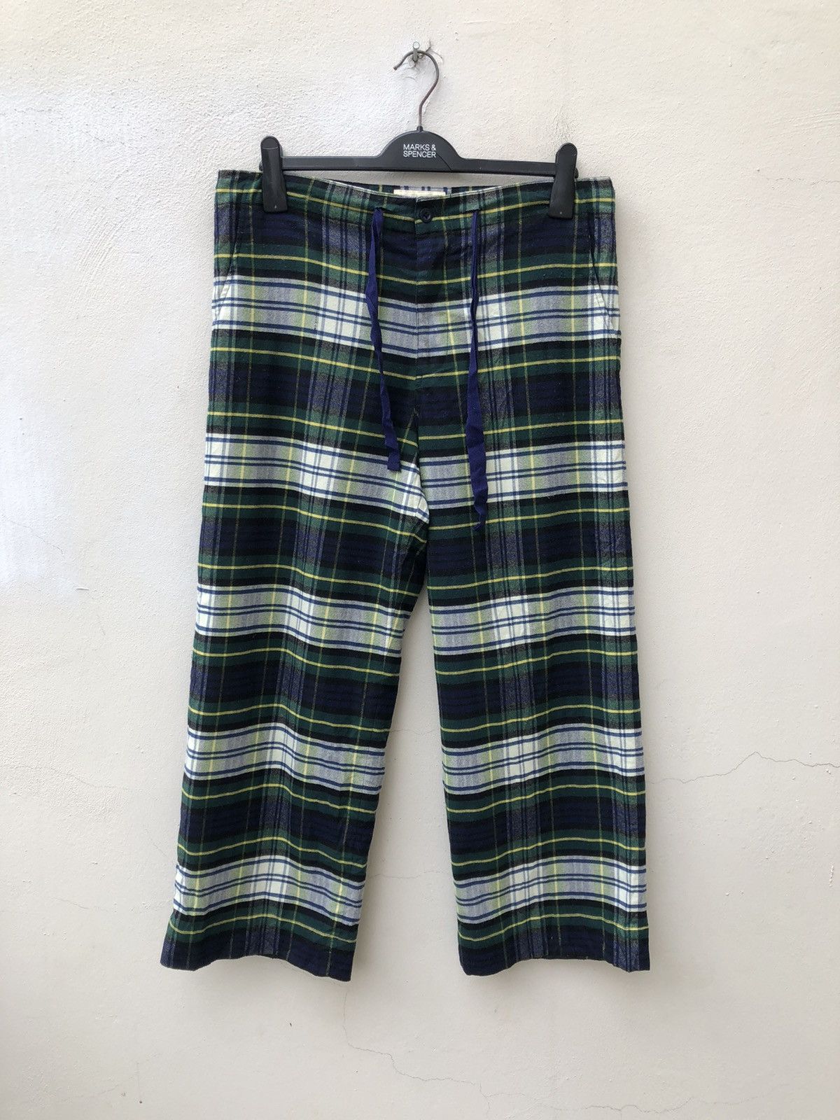 Beams Plus Beams Boy Japan Drawstring Waist Checkered Cropped Trouser Size US 31 - 1 Thumbnail