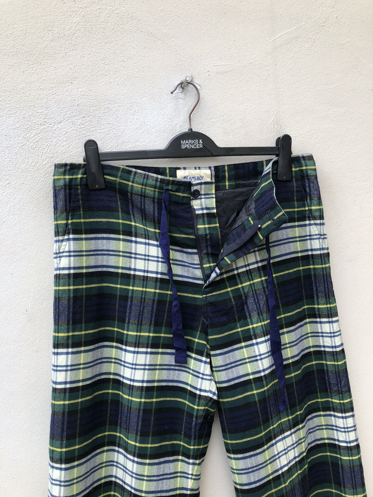 Beams Plus Beams Boy Japan Drawstring Waist Checkered Cropped Trouser Size US 31 - 4 Thumbnail