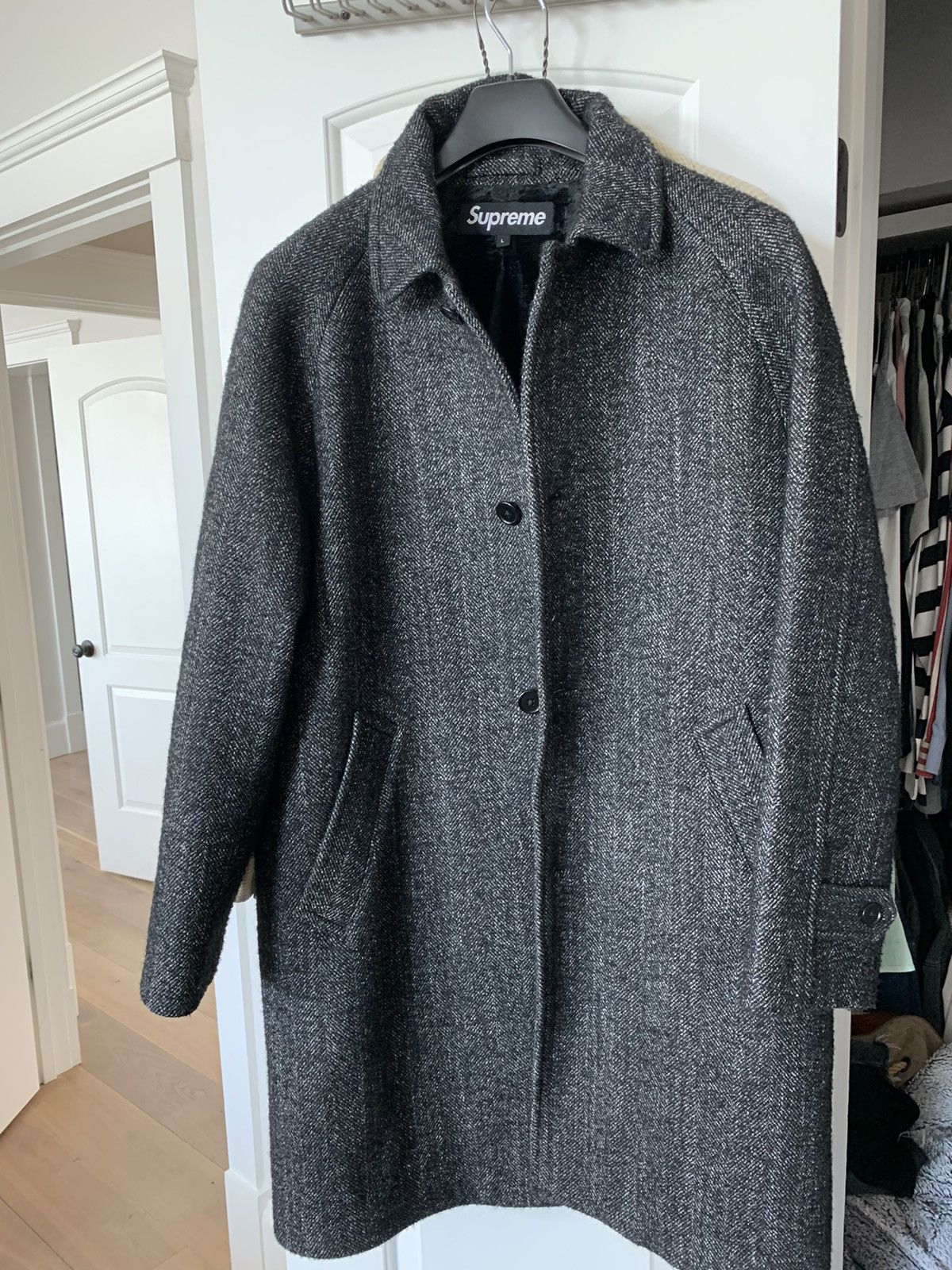 Supreme Supreme Herringbone Overcoat Loro Pina Pile Lined | Grailed