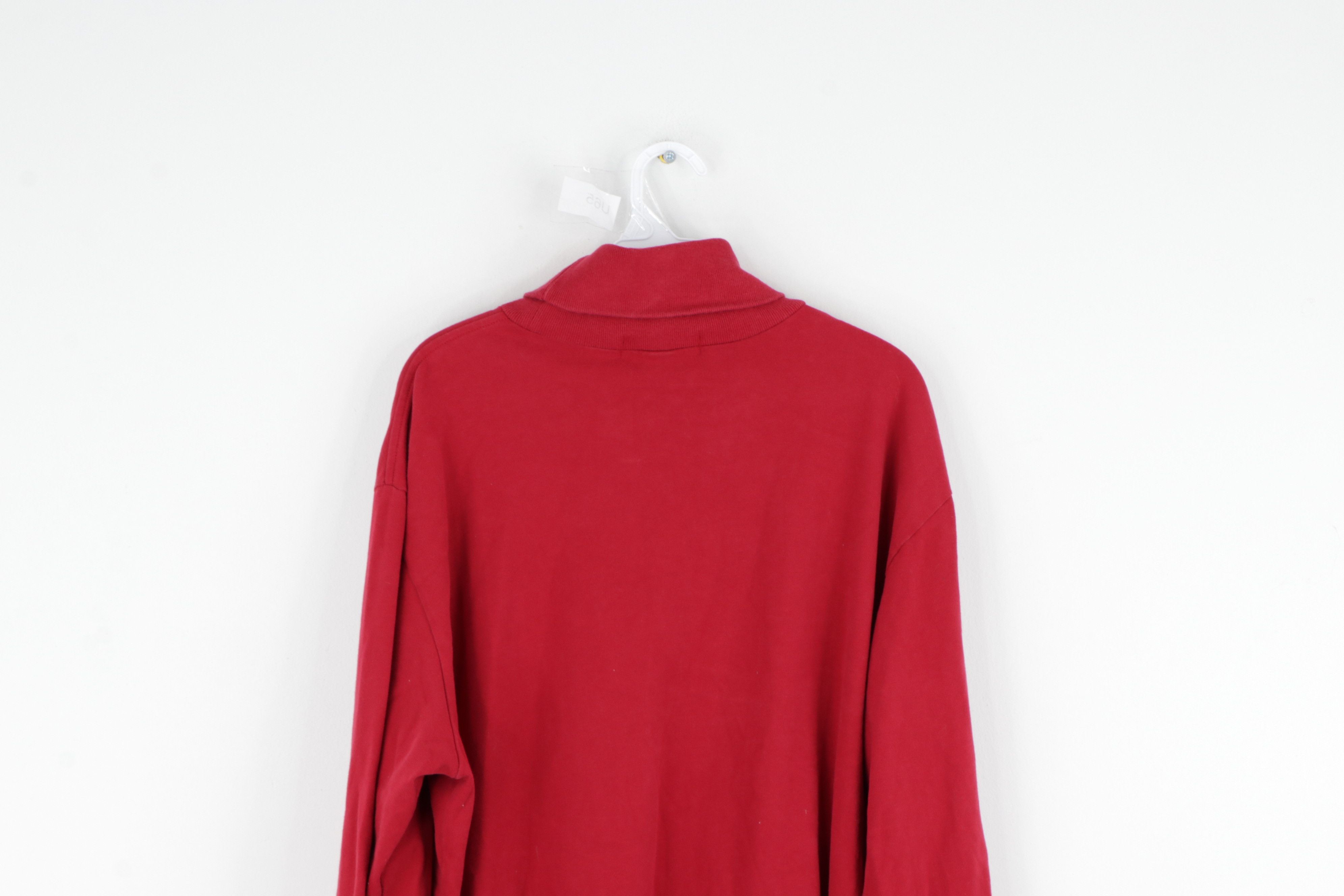 Polo Ralph Lauren Vintage 90s Ralph Lauren Turtleneck Sweater Red Cotton Size US XL / EU 56 / 4 - 7 Thumbnail