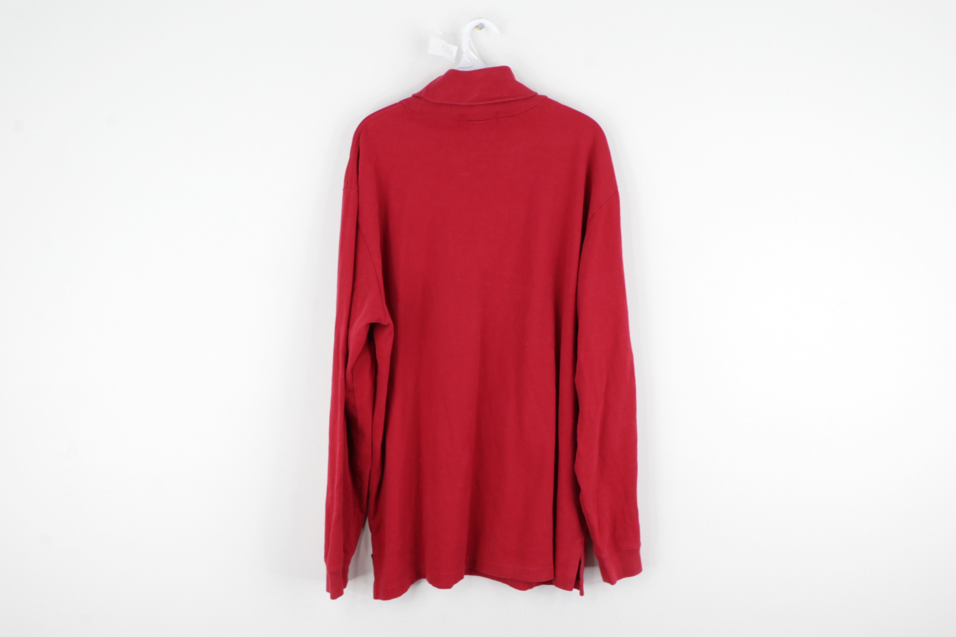 Polo Ralph Lauren Vintage 90s Ralph Lauren Turtleneck Sweater Red Cotton Size US XL / EU 56 / 4 - 6 Thumbnail