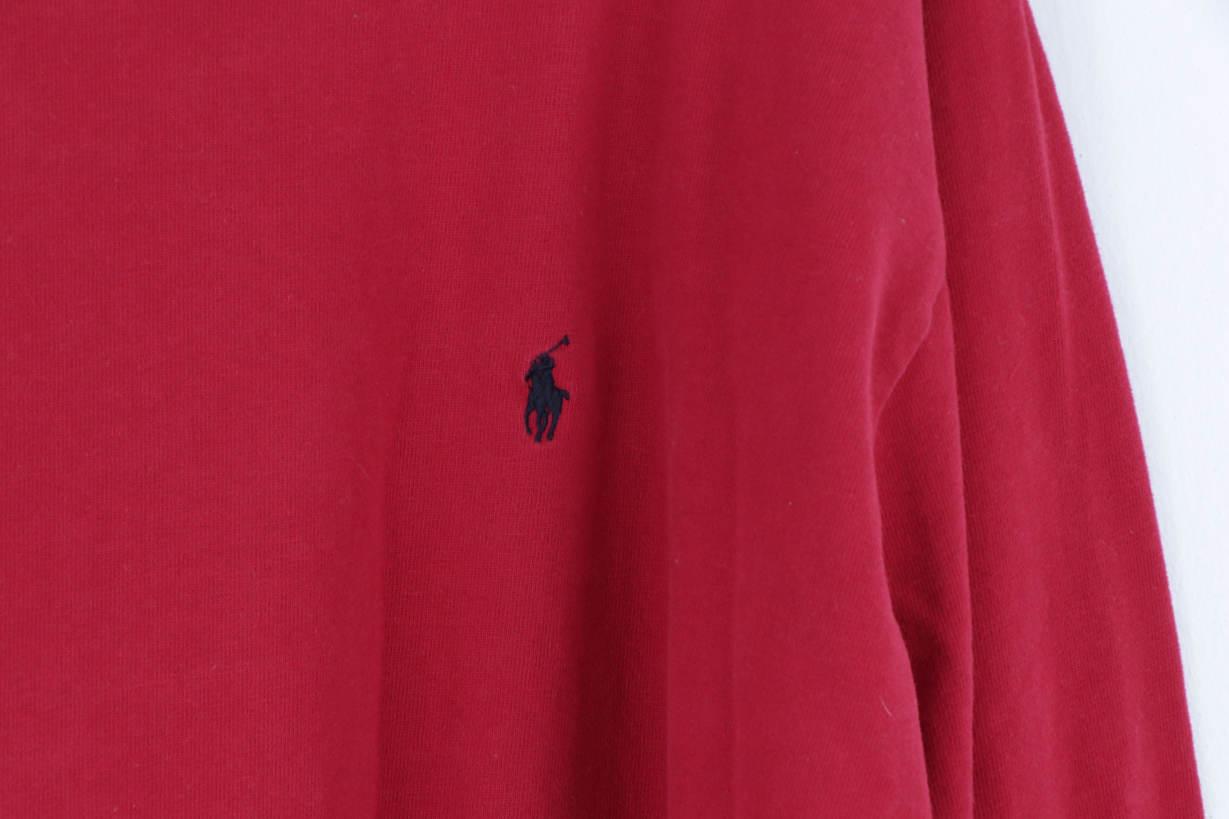 Polo Ralph Lauren Vintage 90s Ralph Lauren Turtleneck Sweater Red Cotton Size US XL / EU 56 / 4 - 4 Thumbnail