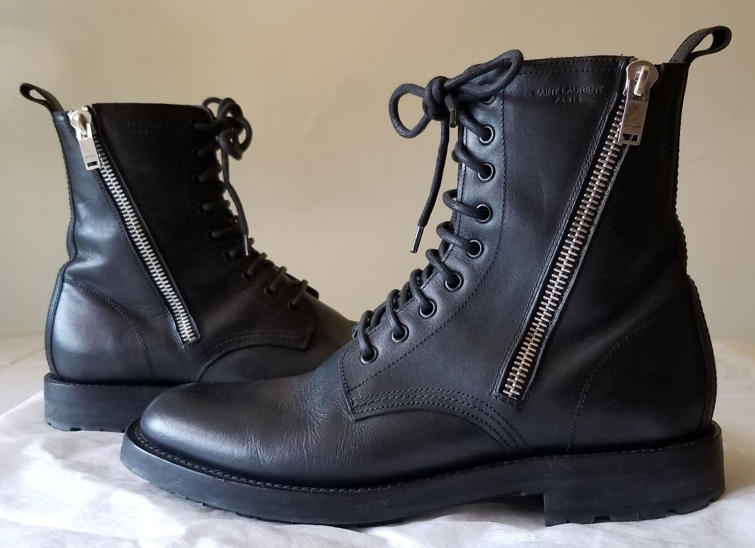 Saint Laurent Paris Double Zipper Ranger Combat Boots Size US 9 / EU 42 - 4 Thumbnail